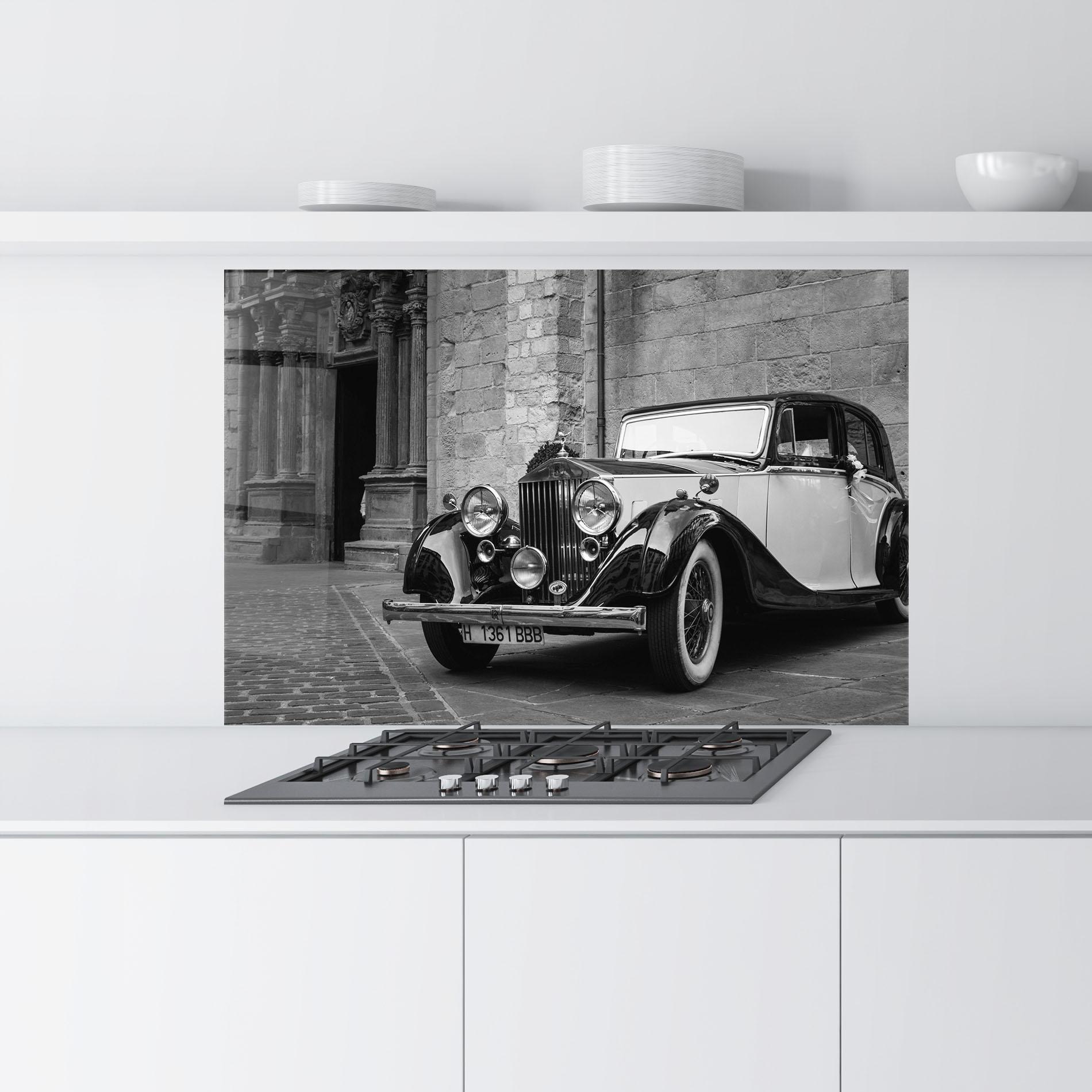 Konyhai üveg hátfal Classic Car View mockup 9