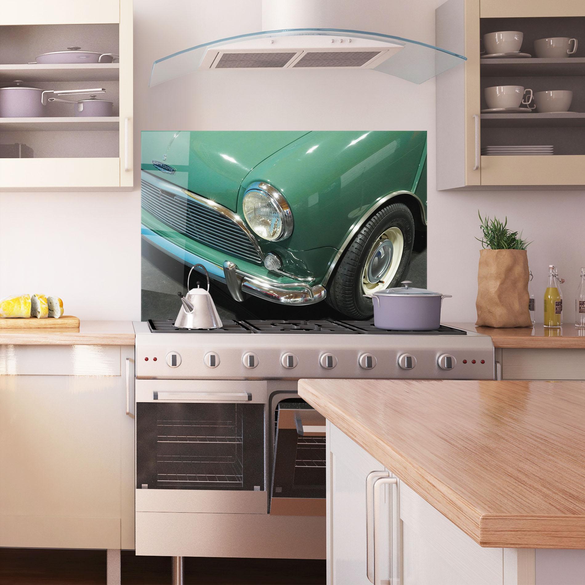 Konyhai üveg hátfal Pretty Green Car mockup 1