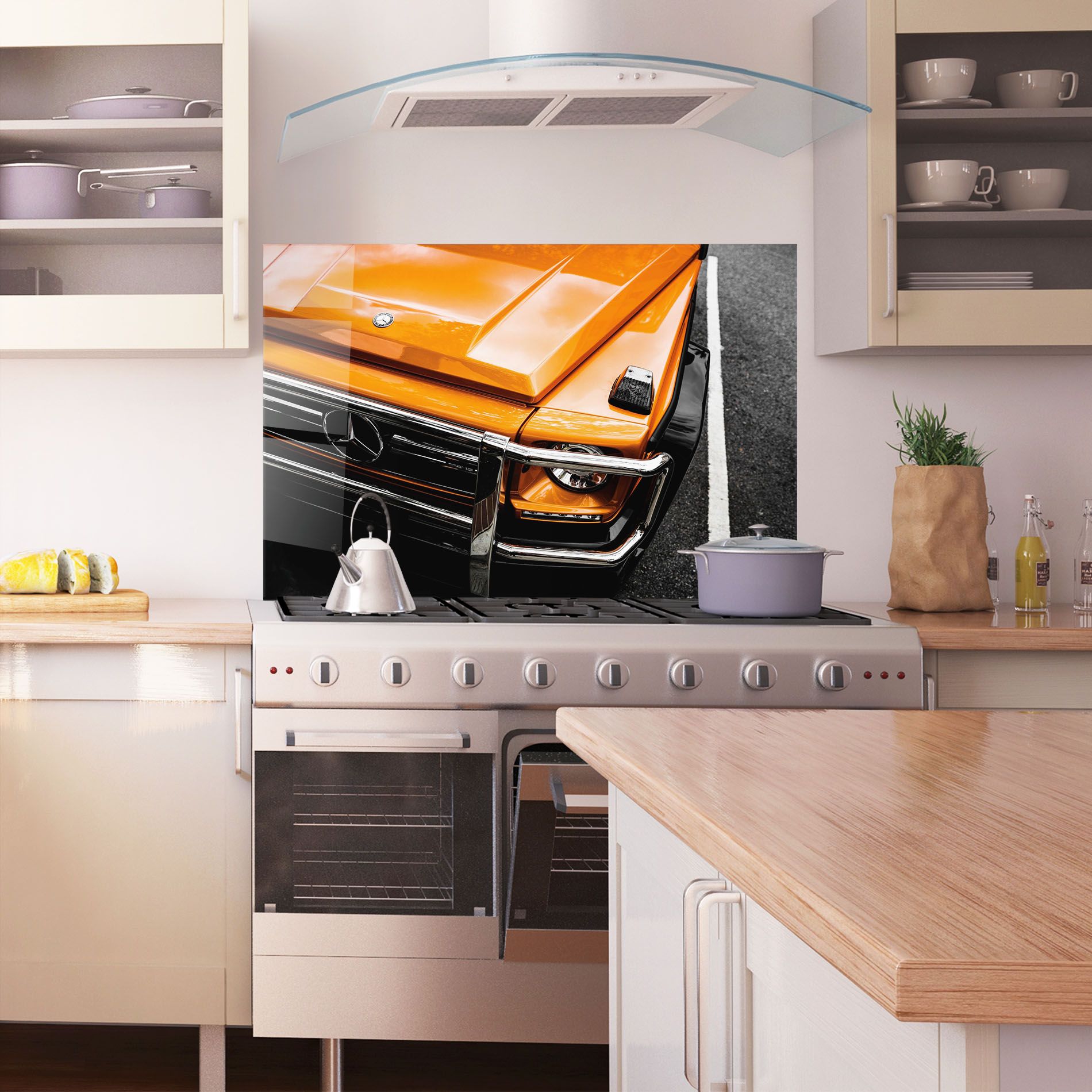 Vintage Orange Car mockup 1