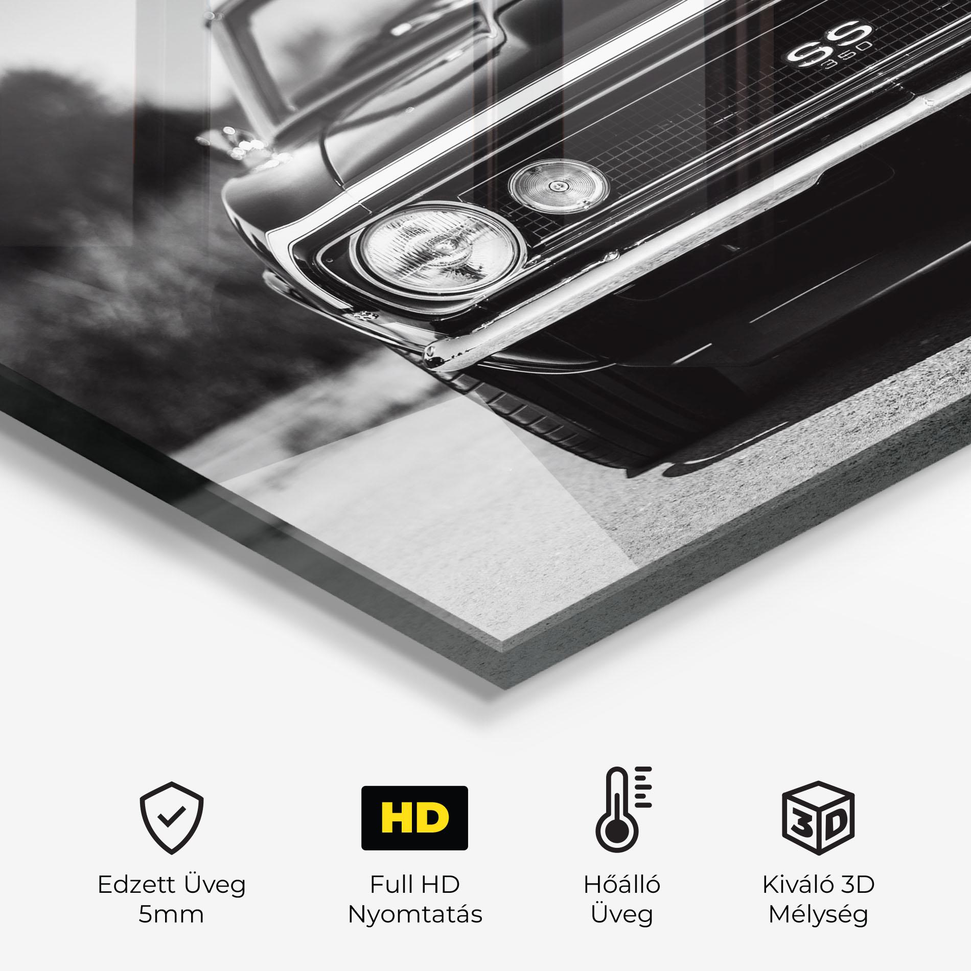 Konyhai üveg hátfal American Car mockup 2