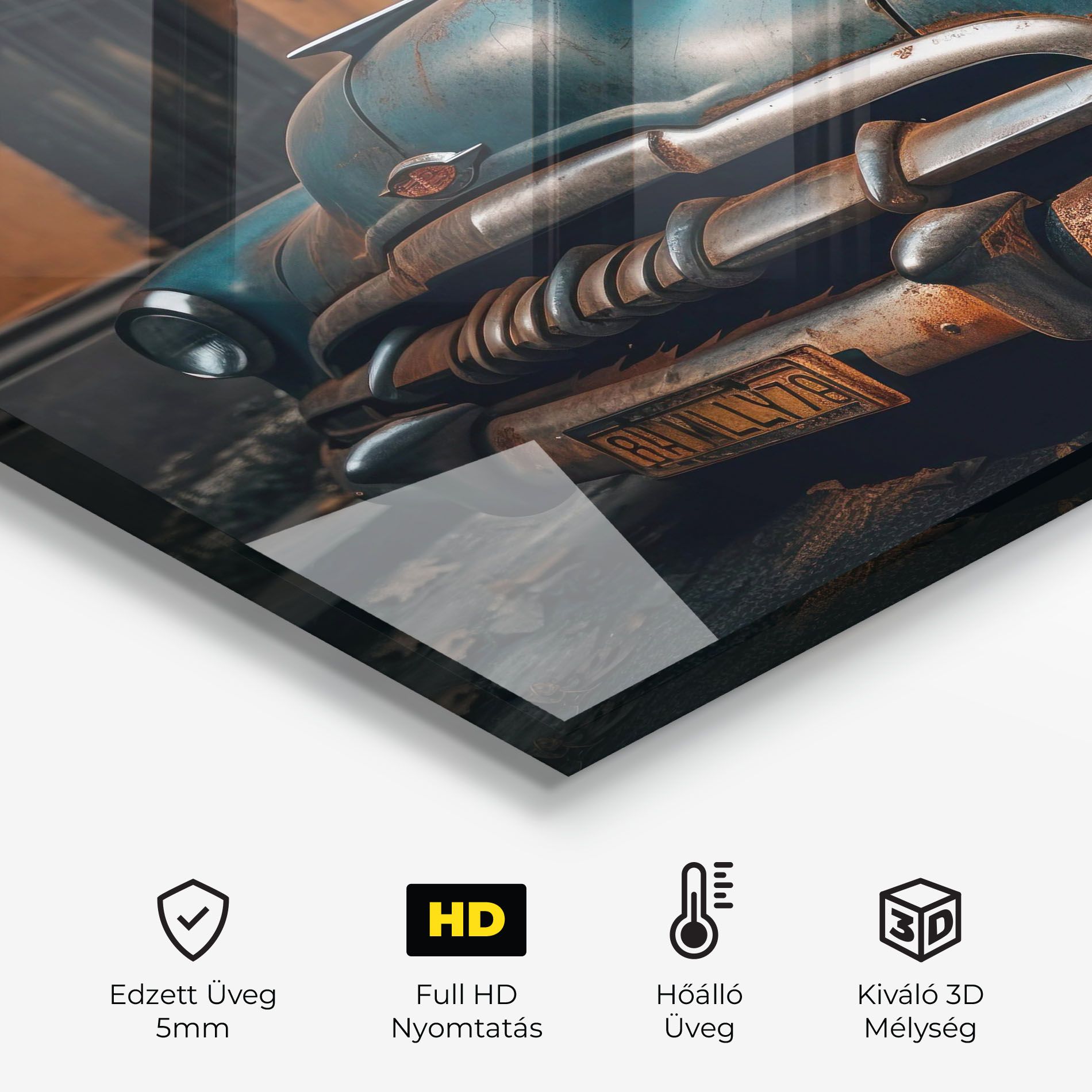 Blue Old Car mockup 2