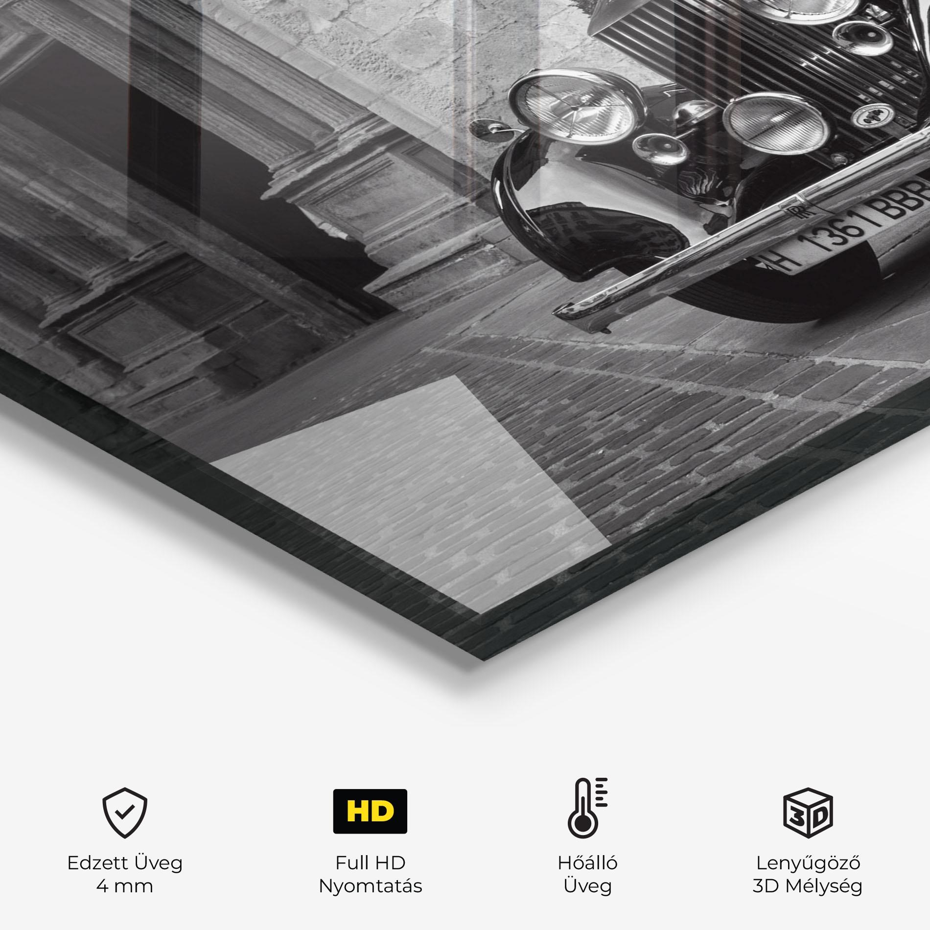 Konyhai üveg hátfal Classic Car View mockup 2