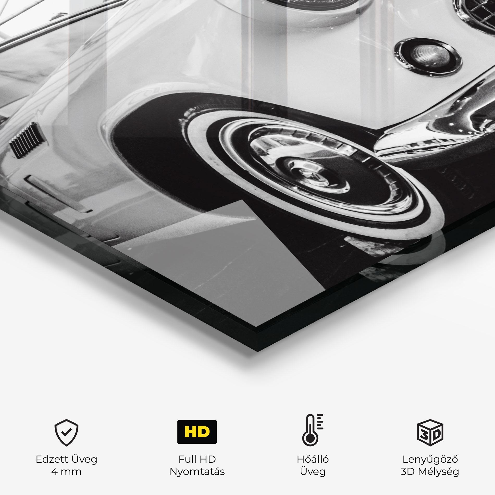 Konyhai üveg hátfal Classic Car mockup 2