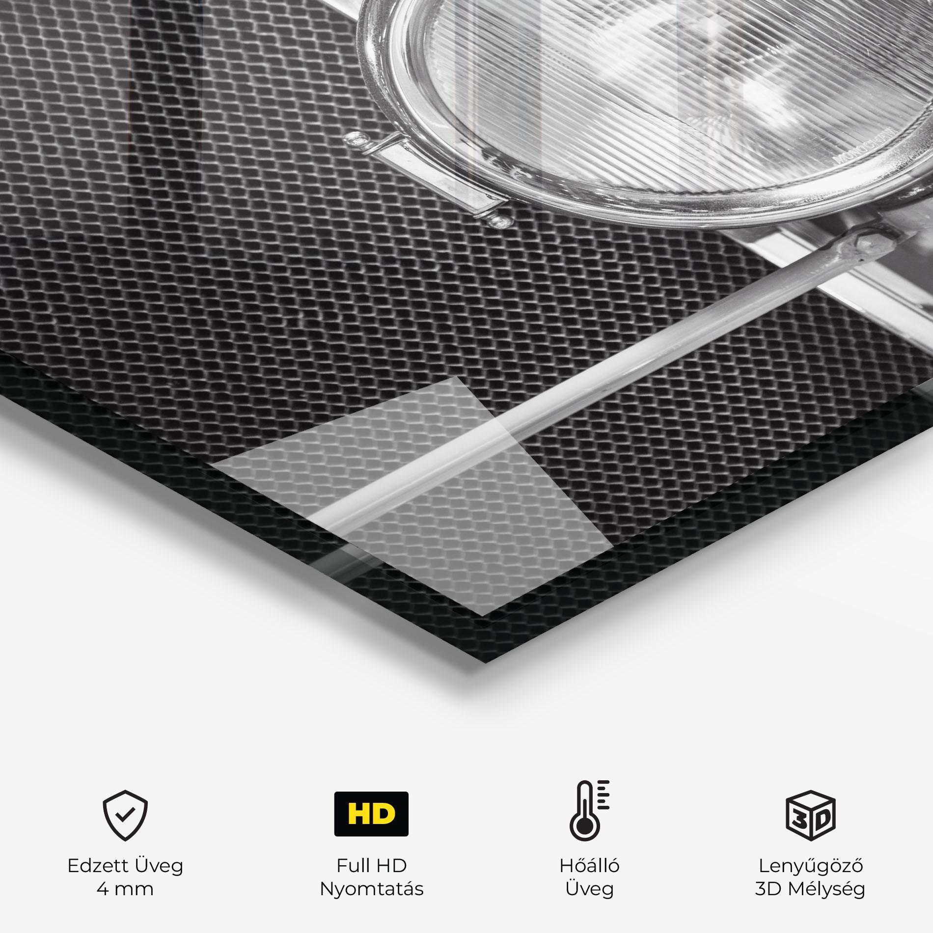 Konyhai üveg hátfal Closeup Grey Car mockup 2