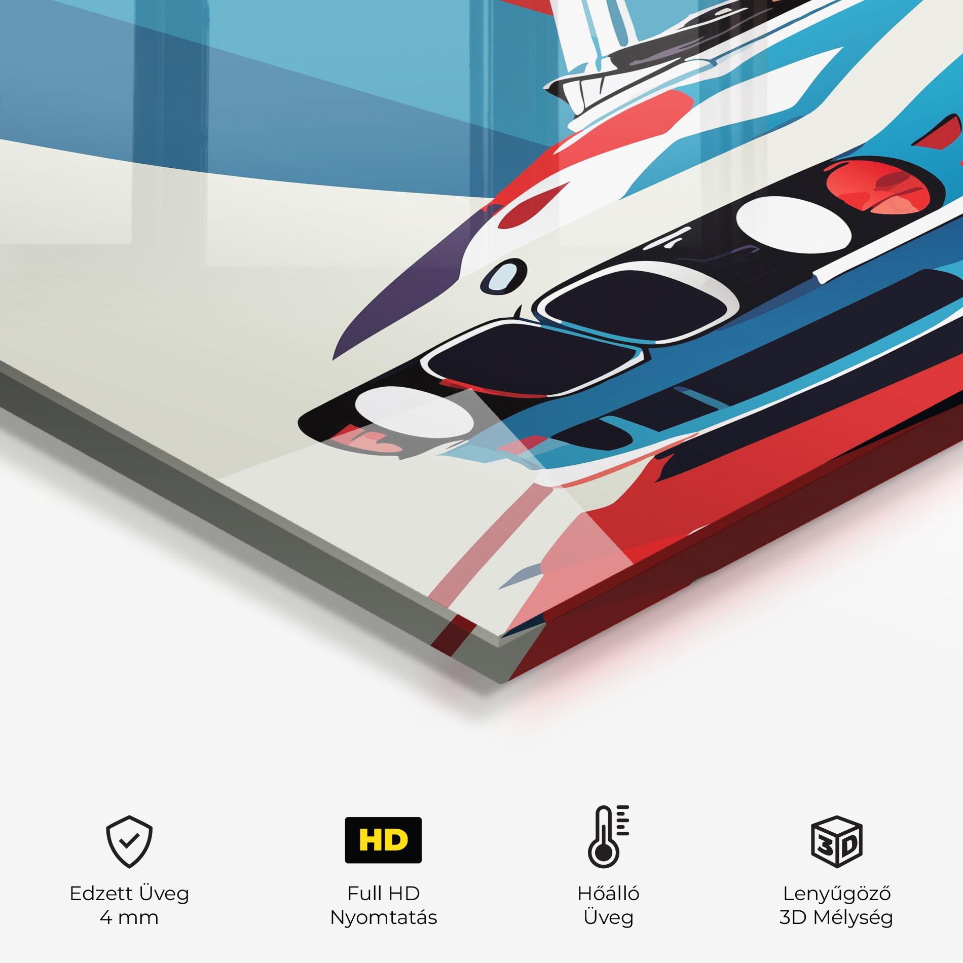 Konyhai üveg hátfal Vintage Bmw mockup 2