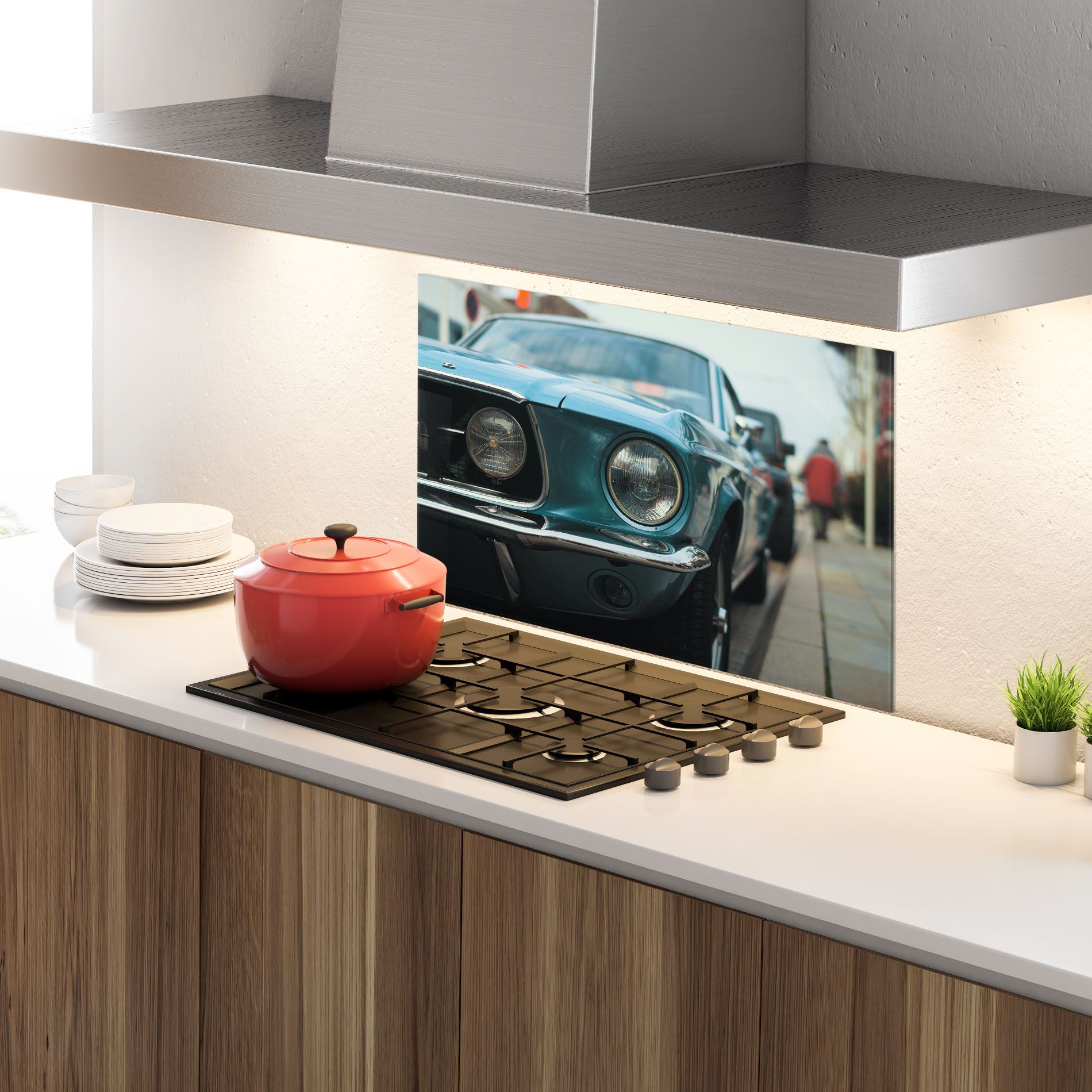 Closeup Blue Car mockup 4