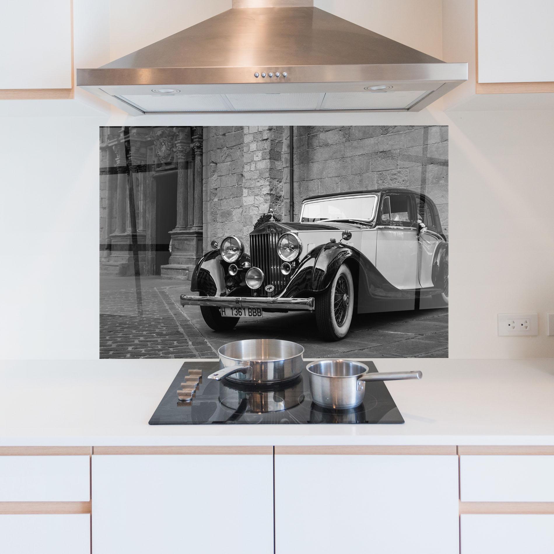 Konyhai üveg hátfal Classic Car View mockup 5