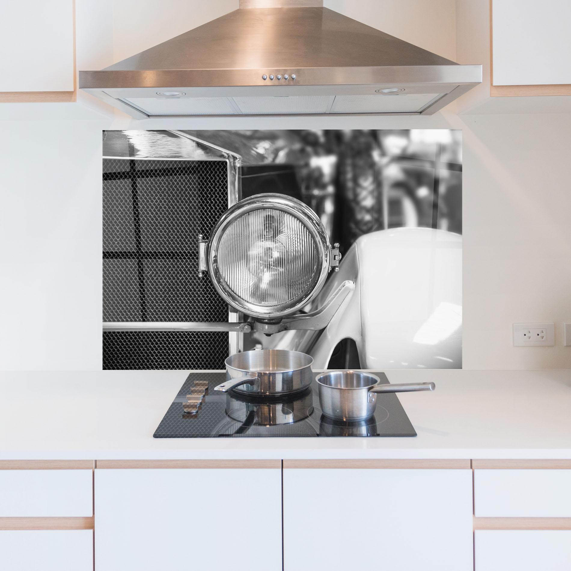 Konyhai üveg hátfal Closeup Grey Car mockup 5