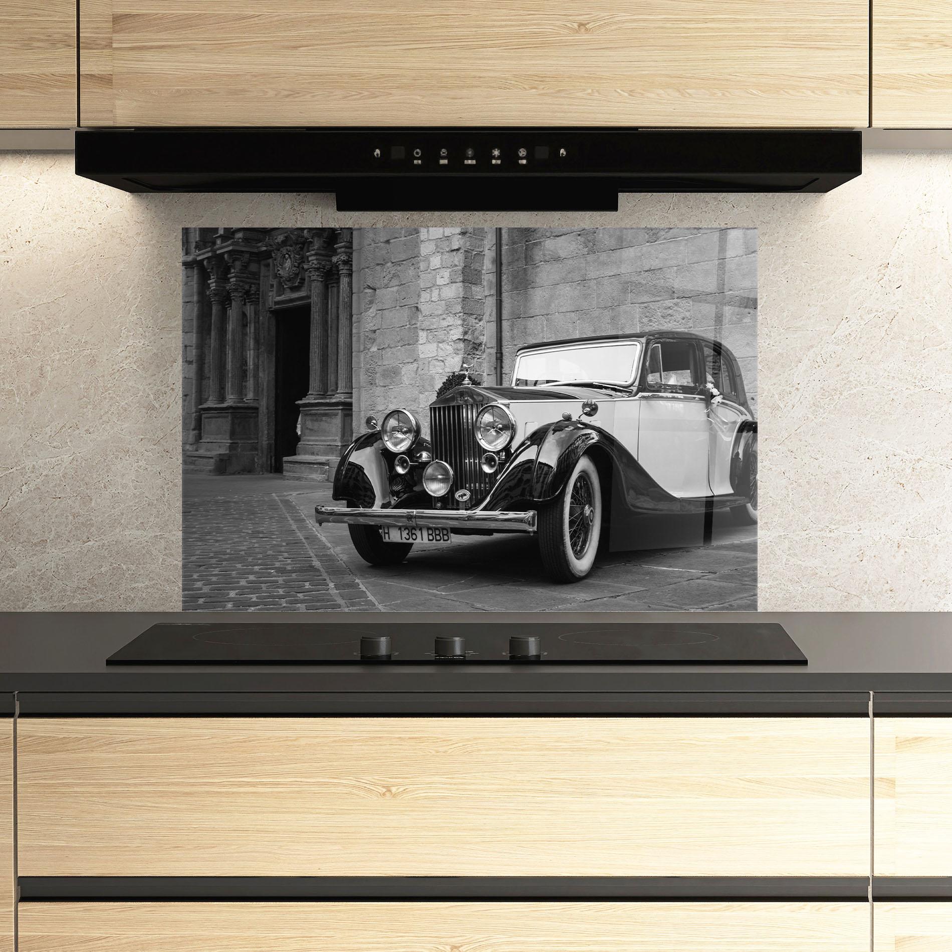 Konyhai üveg hátfal Classic Car View mockup 3