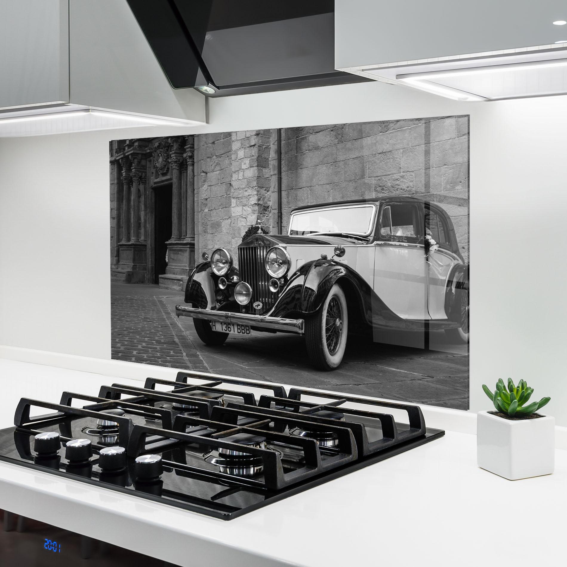 Konyhai üveg hátfal Classic Car View mockup 6