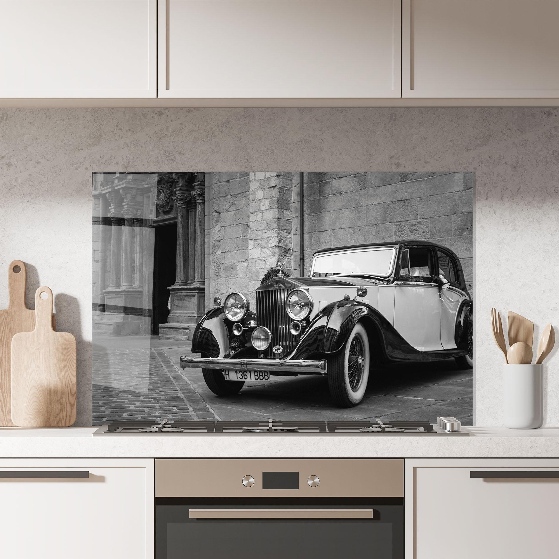 Konyhai üveg hátfal Classic Car View mockup 7