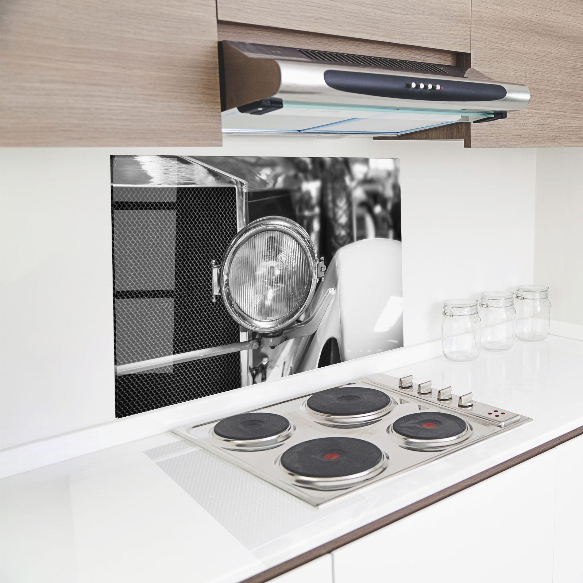 Konyhai üveg hátfal Closeup Grey Car mockup 8