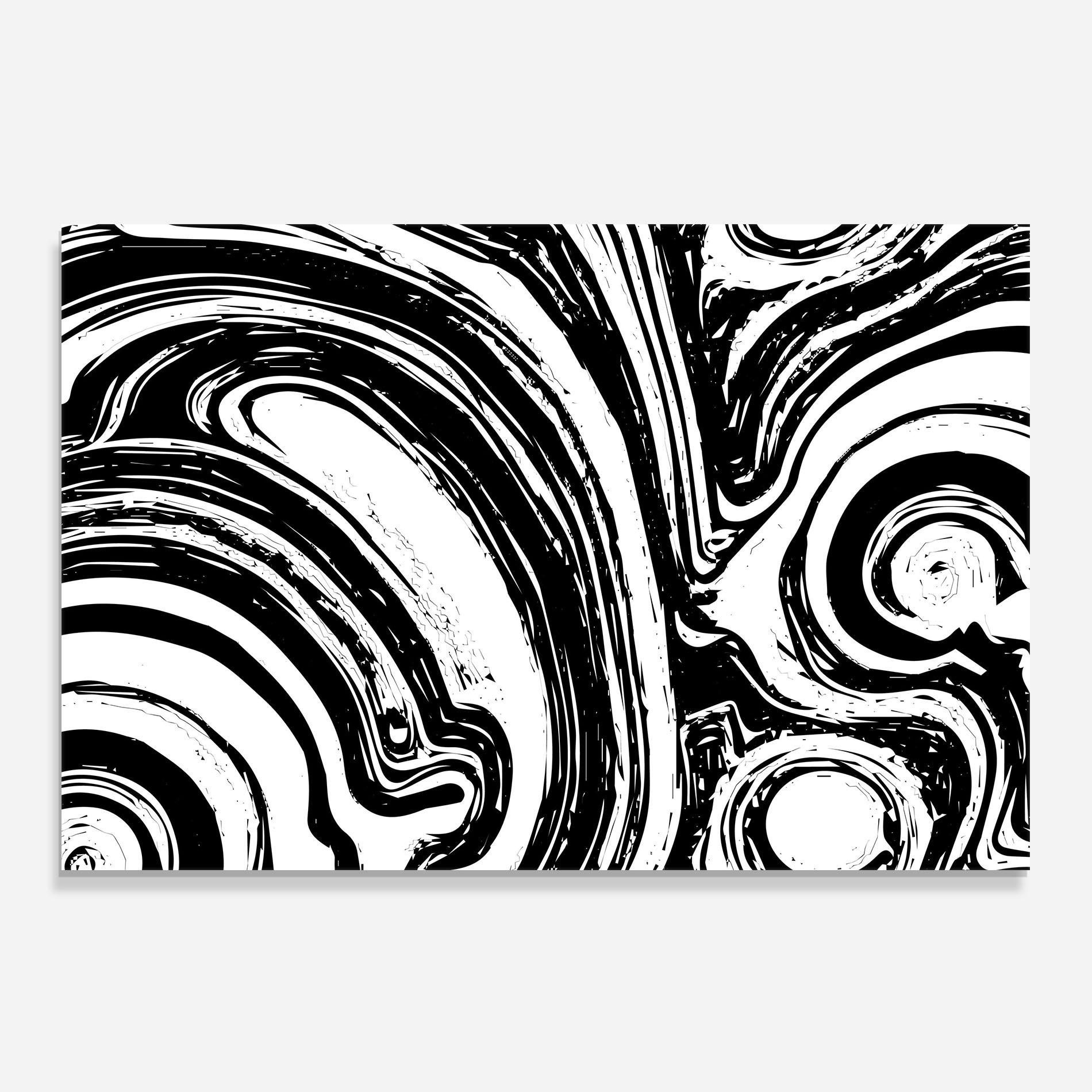 Konyhai üveg hátfal Black Liquid White mockup 0