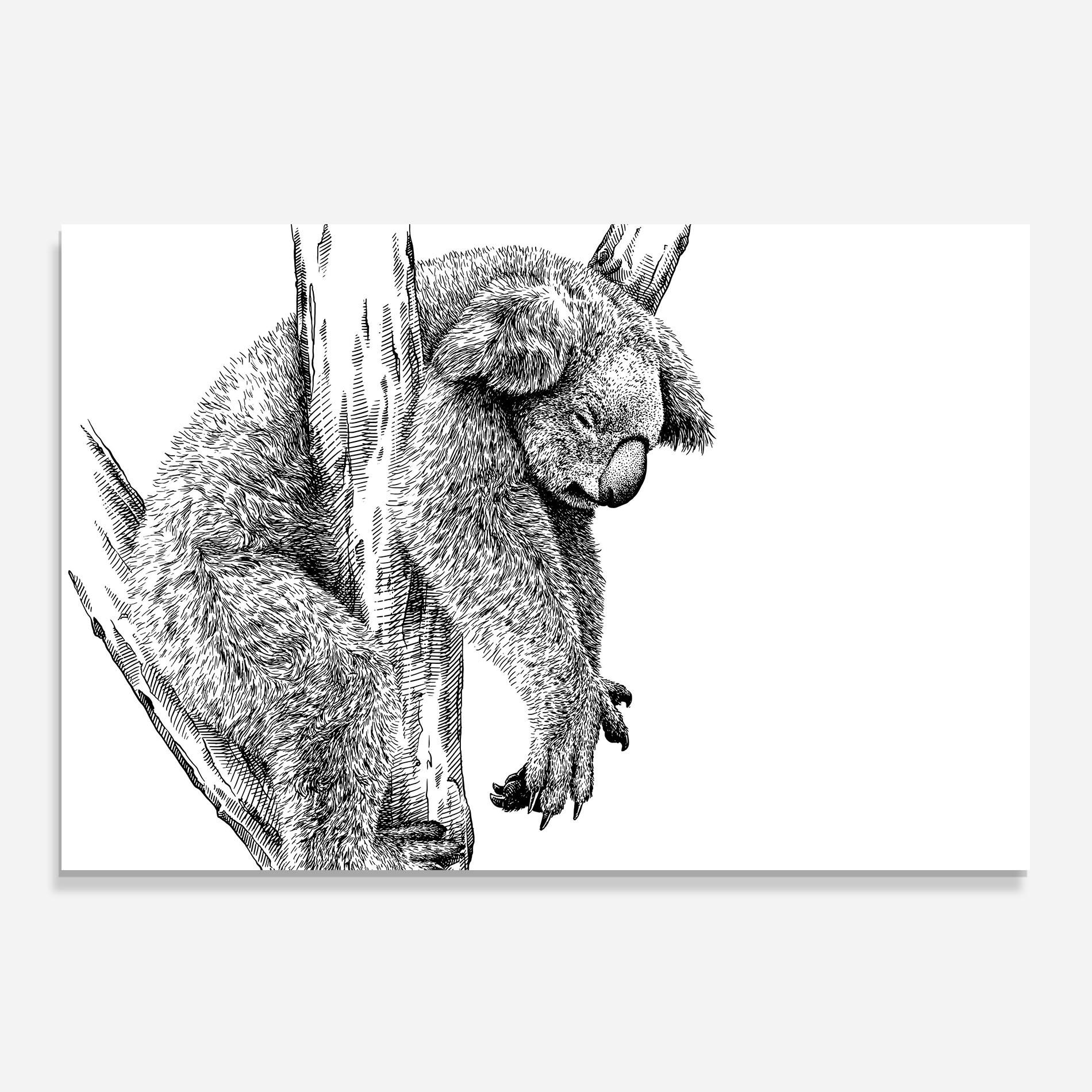 Konyhai üveg hátfal Koala Sleeping Art mockup 0