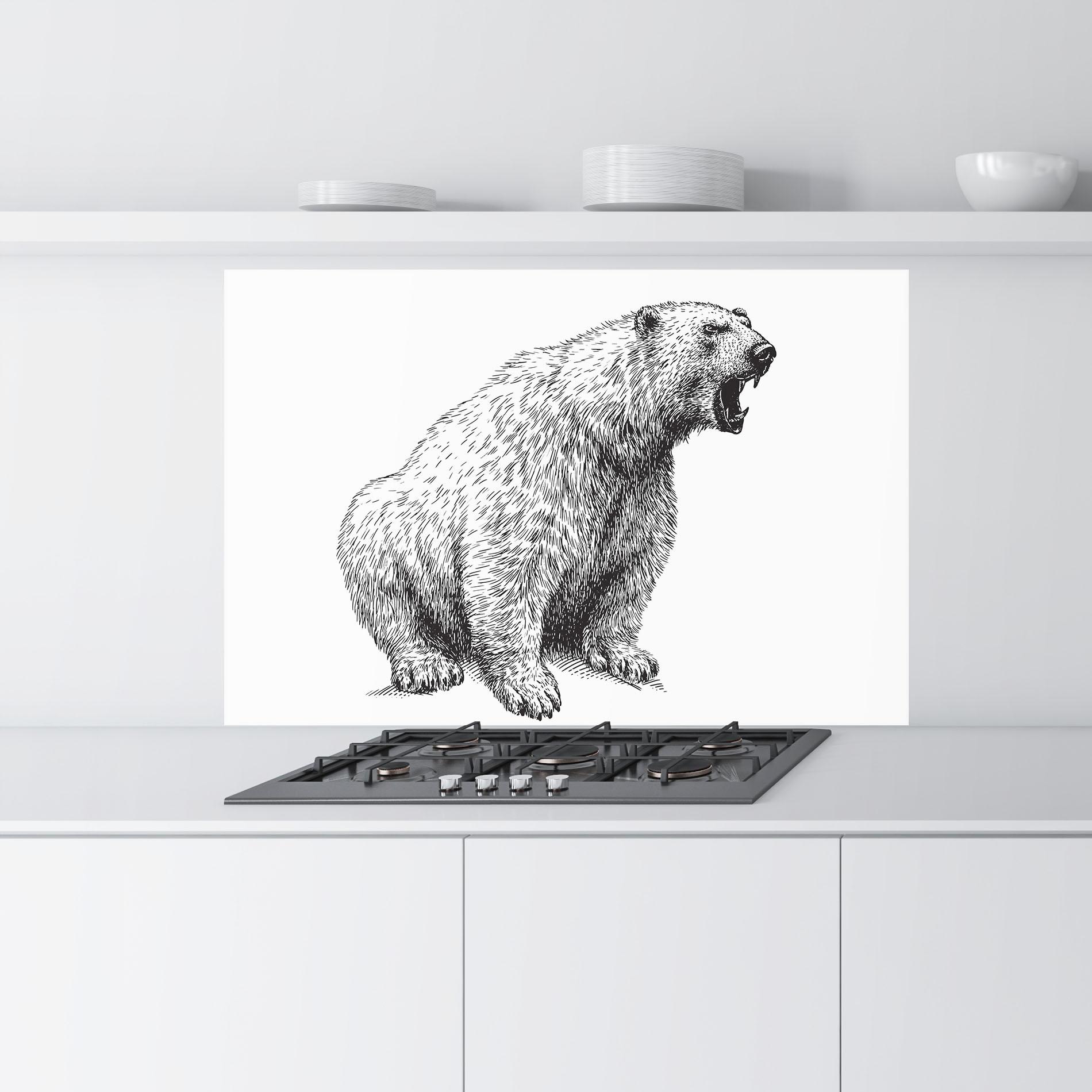 Konyhai üveg hátfal Draw Icebear mockup 9