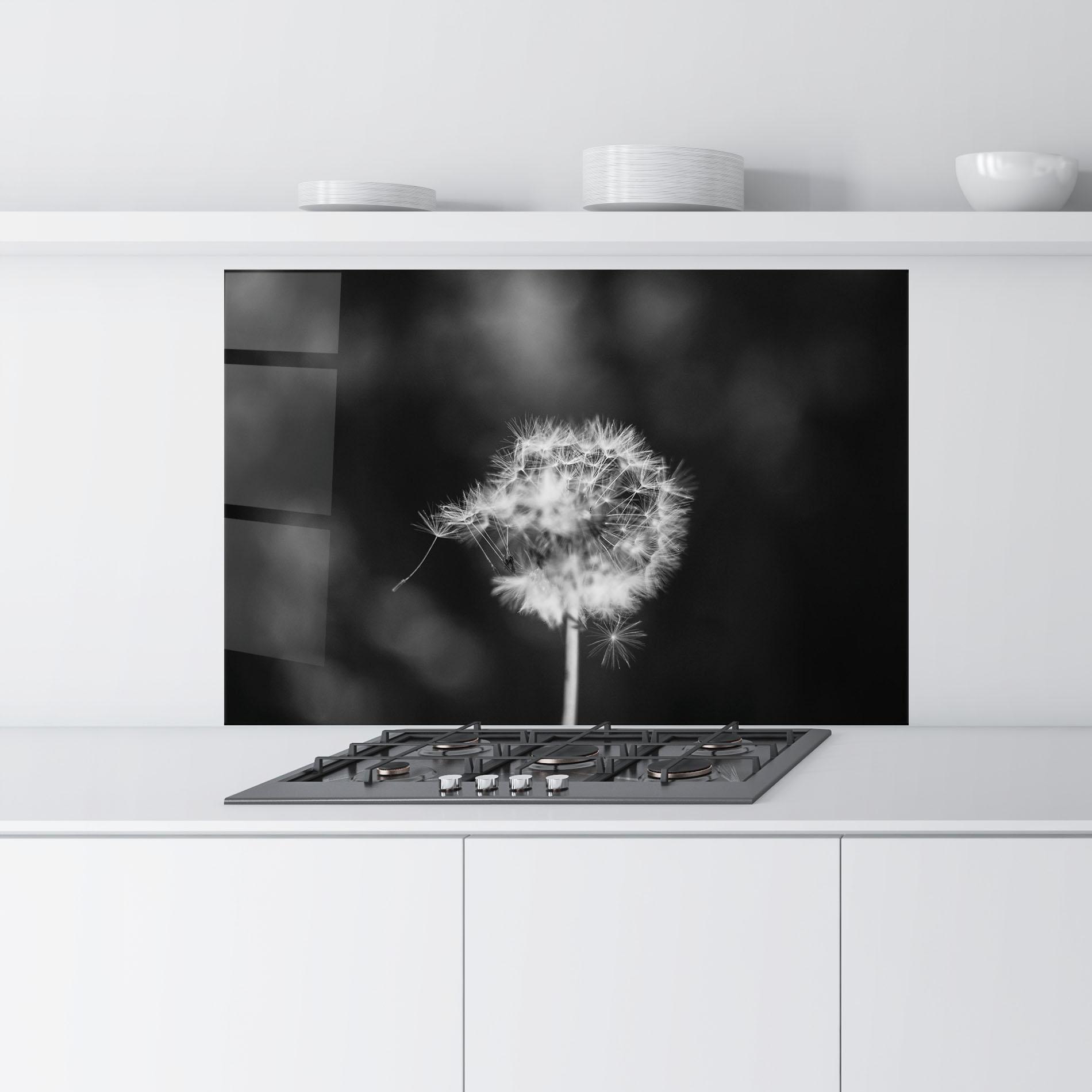 Konyhai üveg hátfal Grey Dandelion mockup 9