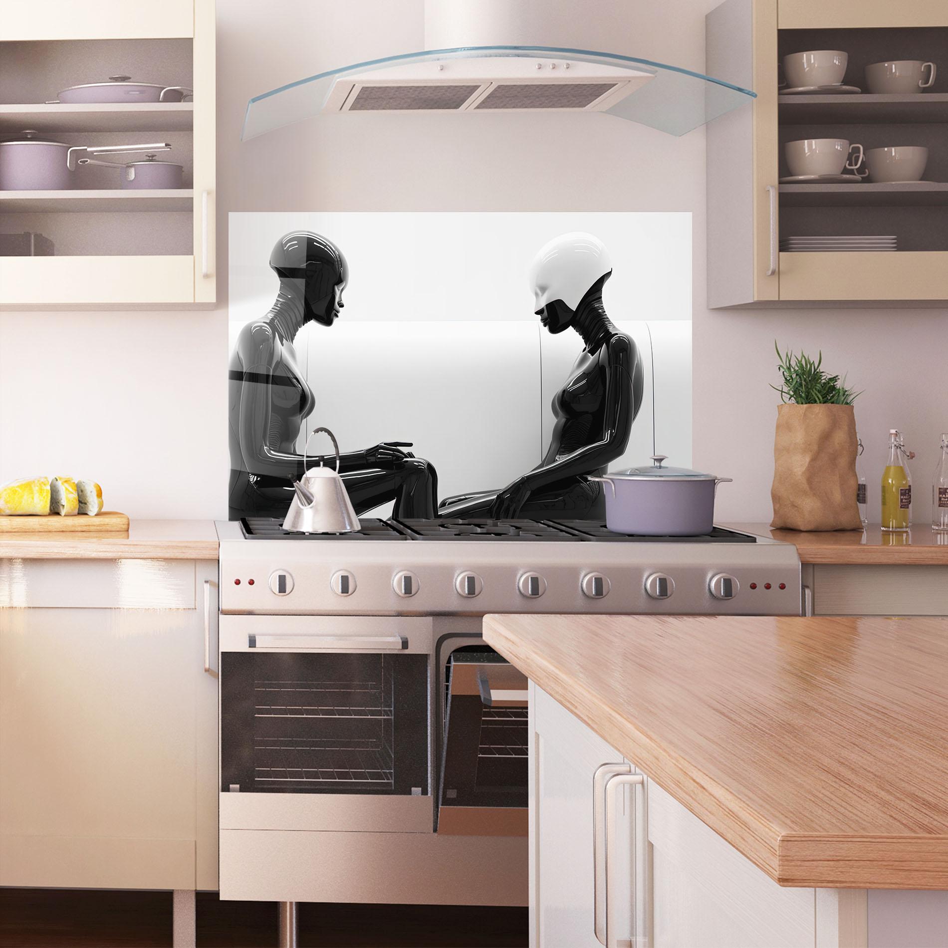 Konyhai üveg hátfal Black Mannequin mockup 1