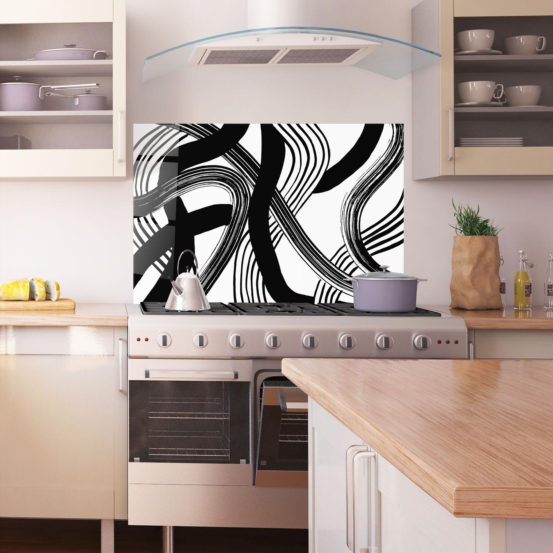 Konyhai üveg hátfal Connected Lines Art mockup 1