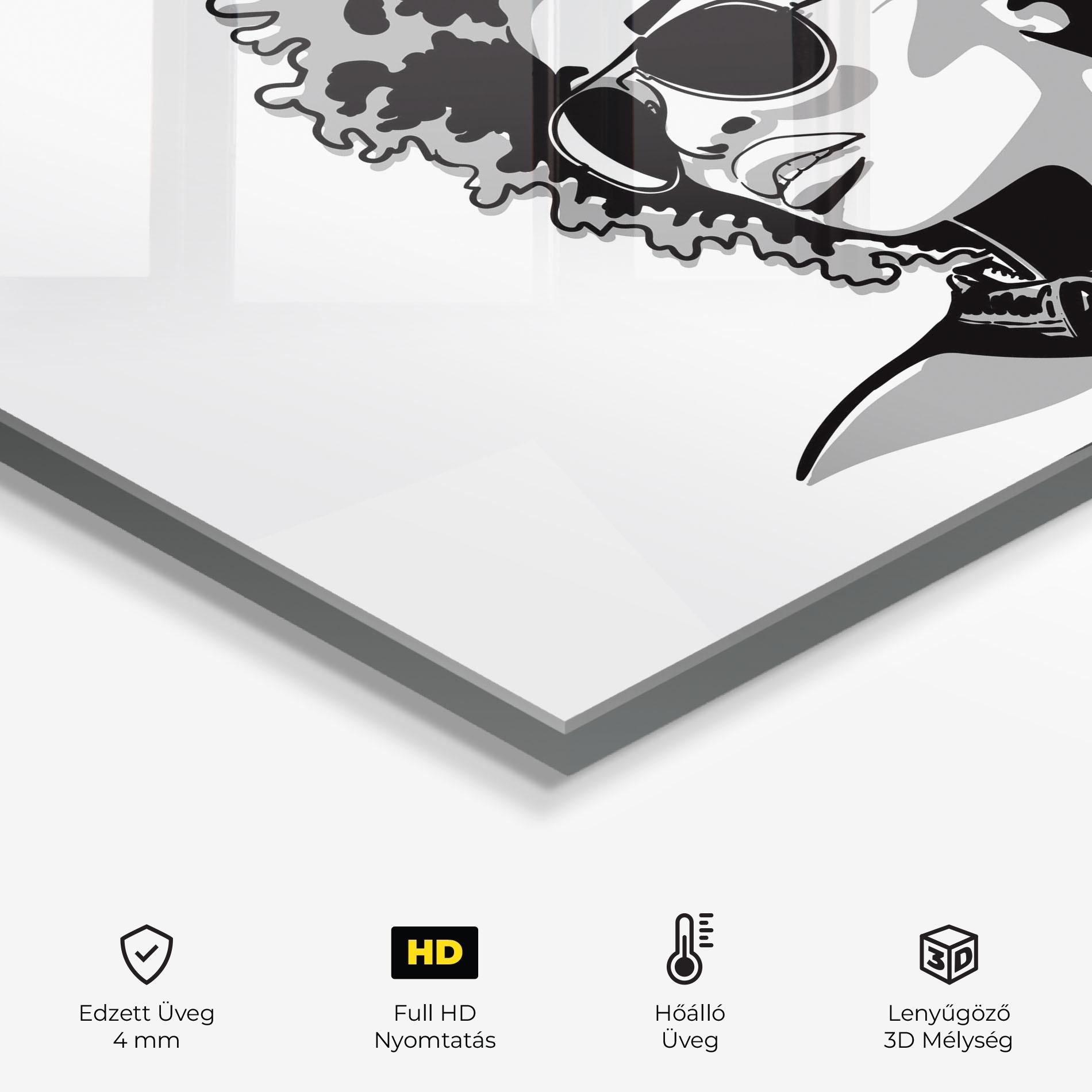 Konyhai üveg hátfal Black Grasses mockup 2