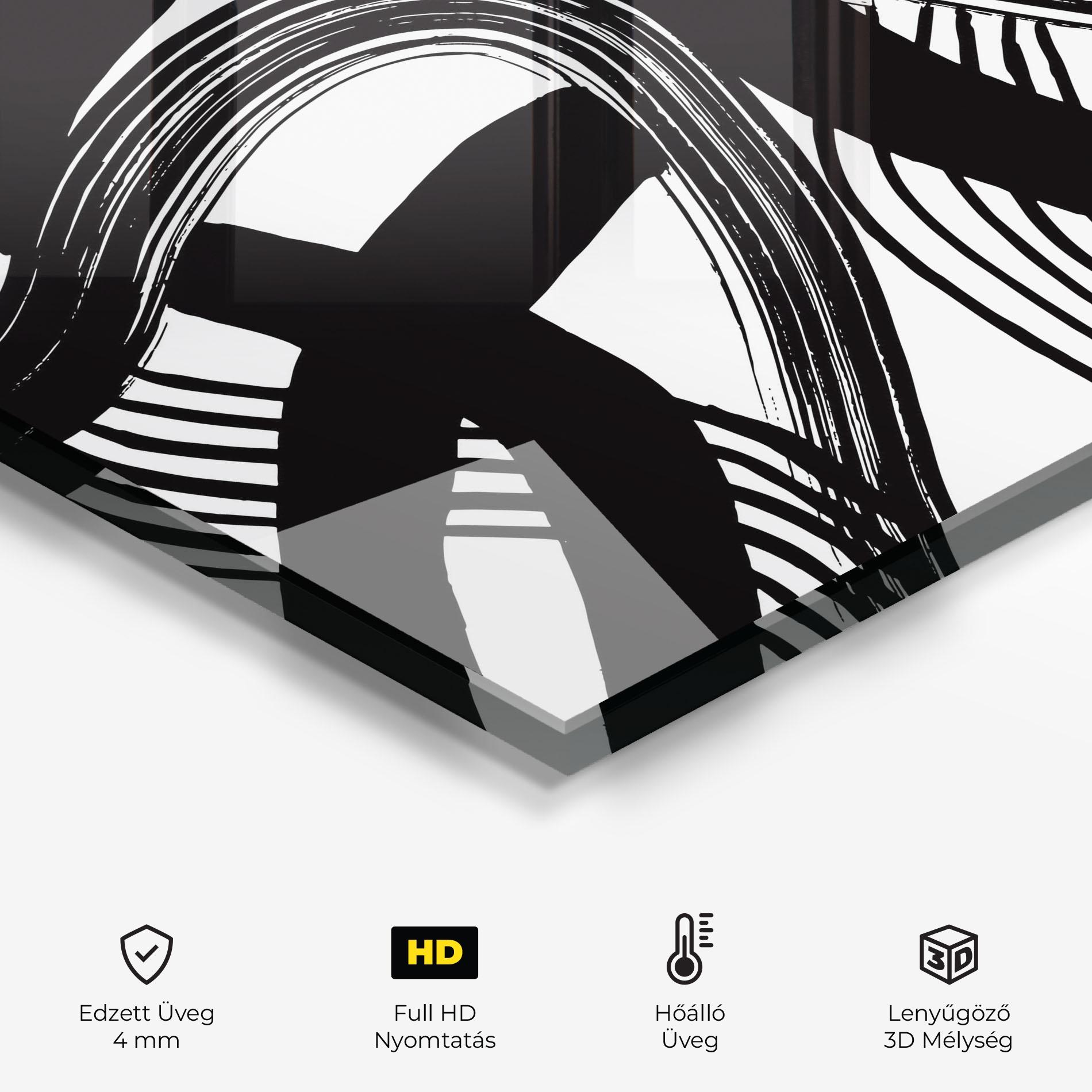 Konyhai üveg hátfal Connected Lines Art mockup 2