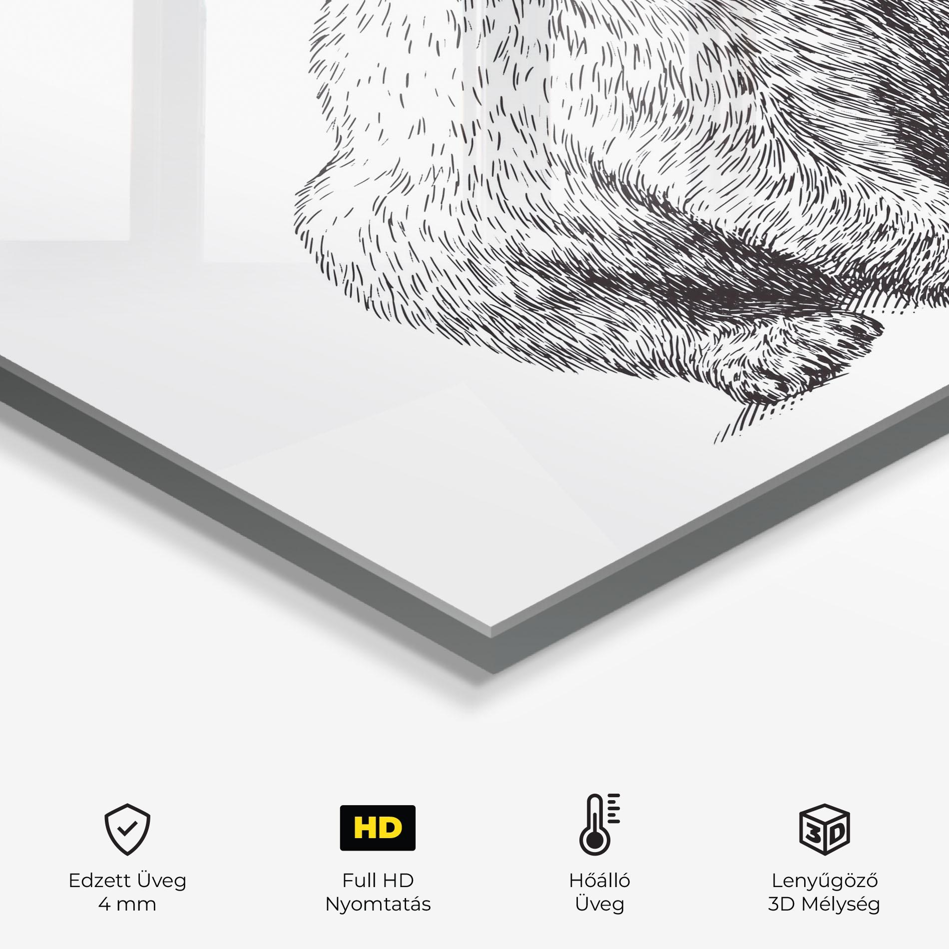 Konyhai üveg hátfal Draw Icebear mockup 2