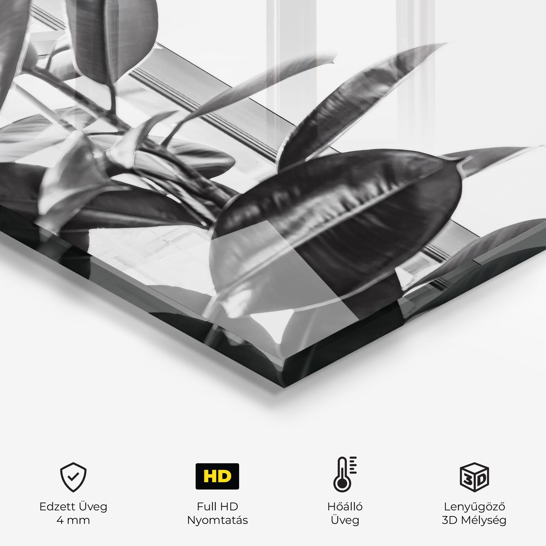 Konyhai üveg hátfal Grey Plant mockup 2