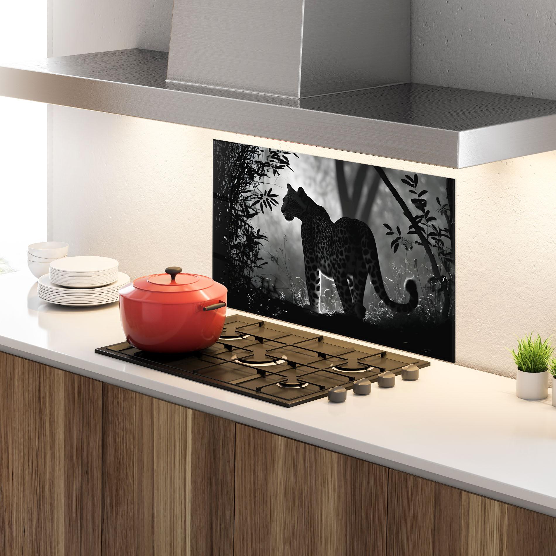 Konyhai üveg hátfal Beautiful Grey Animal mockup 4