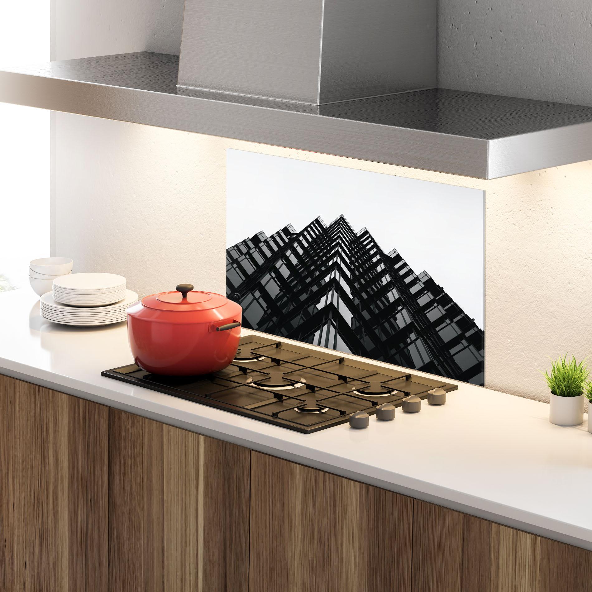 Konyhai üveg hátfal Black Building mockup 4