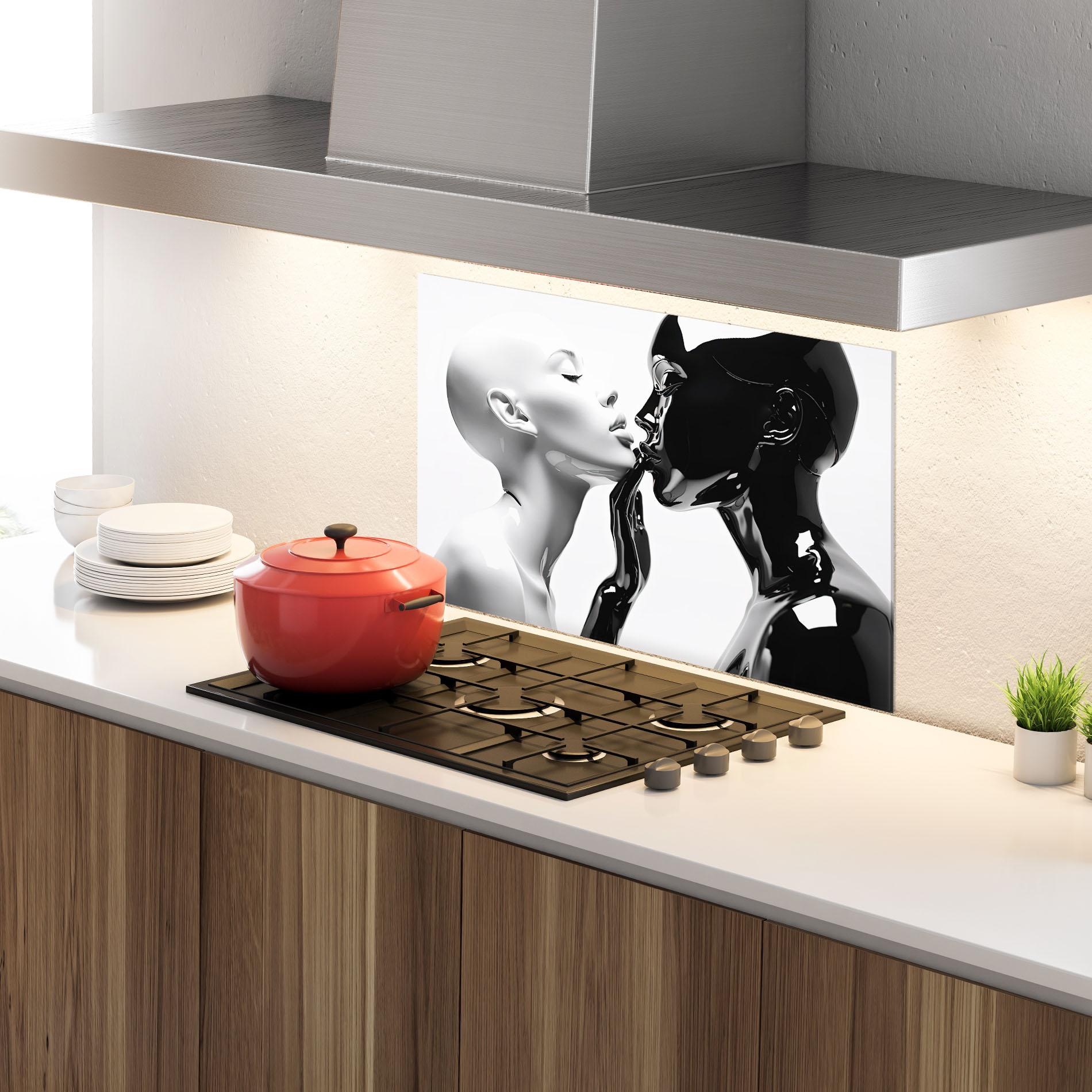 Konyhai üveg hátfal Feminine Sculpture mockup 4