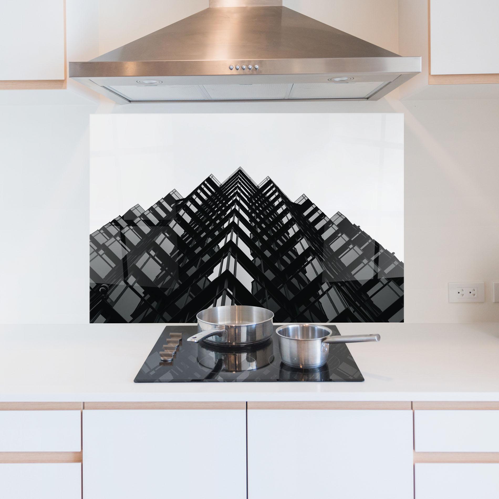 Konyhai üveg hátfal Black Building mockup 5