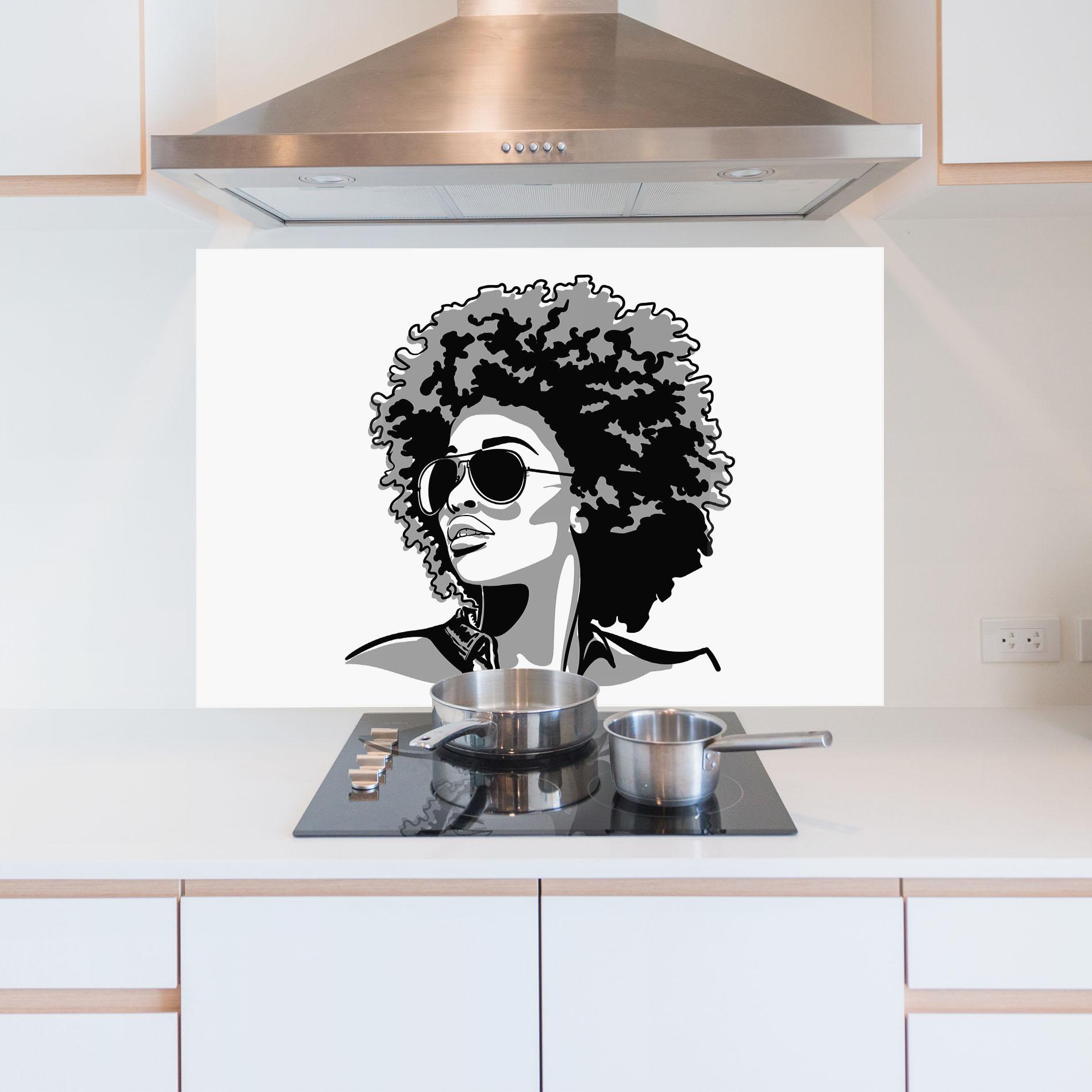 Konyhai üveg hátfal Black Grasses mockup 5