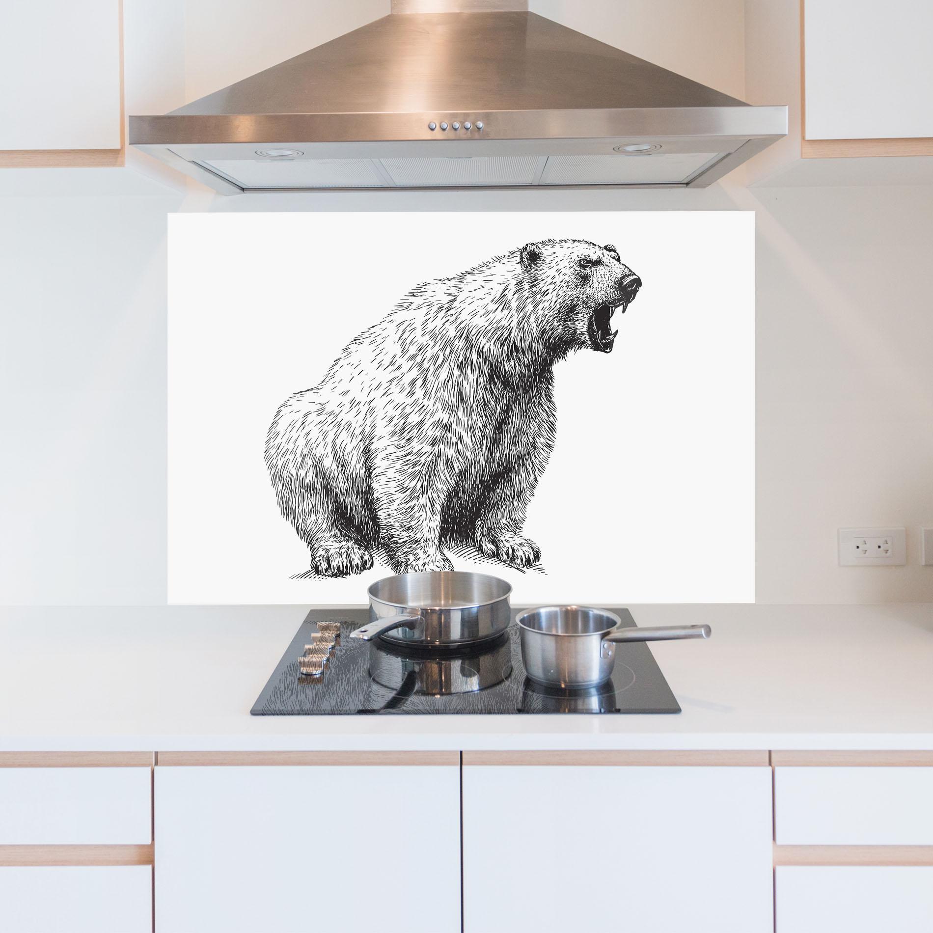 Konyhai üveg hátfal Draw Icebear mockup 5