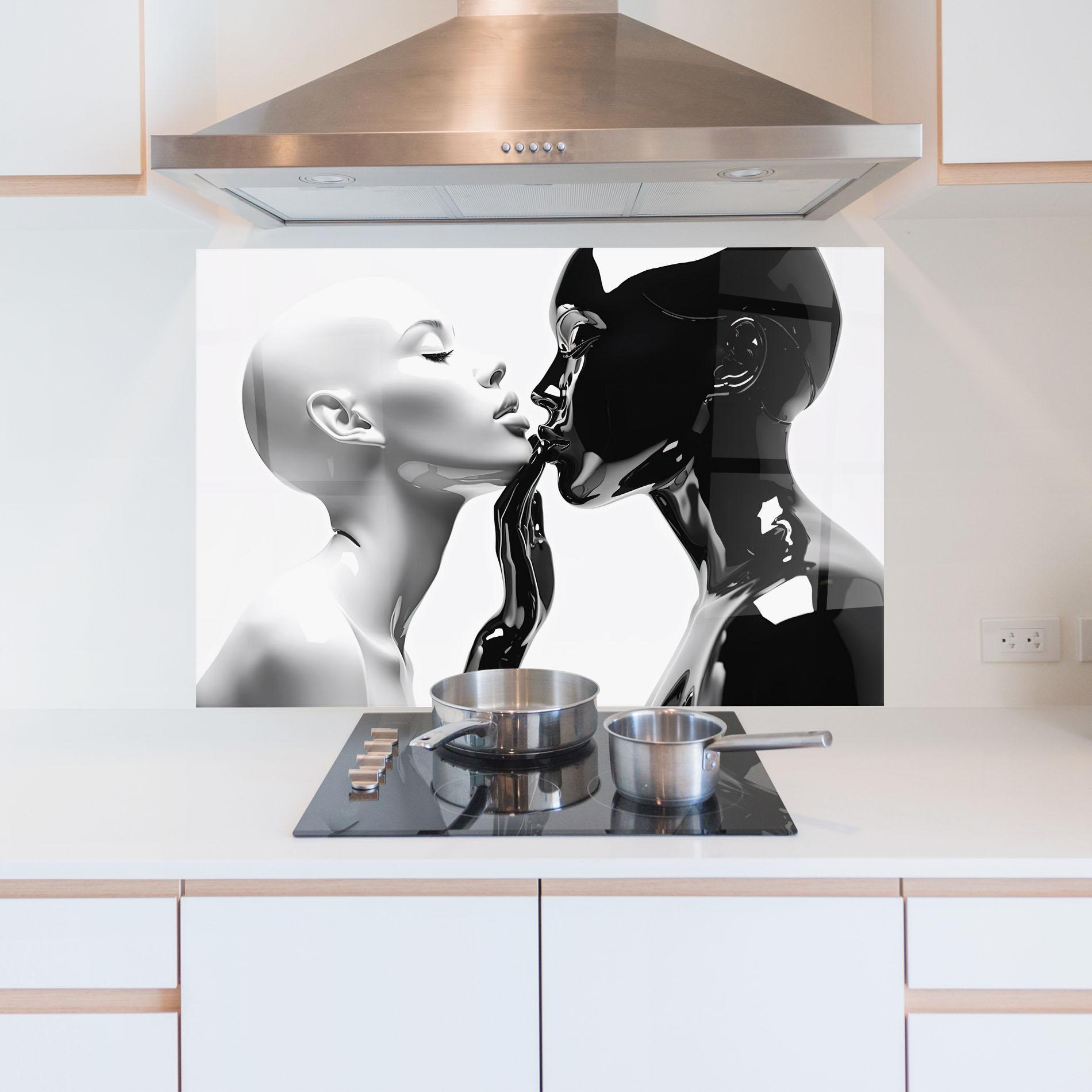 Konyhai üveg hátfal Feminine Sculpture mockup 5