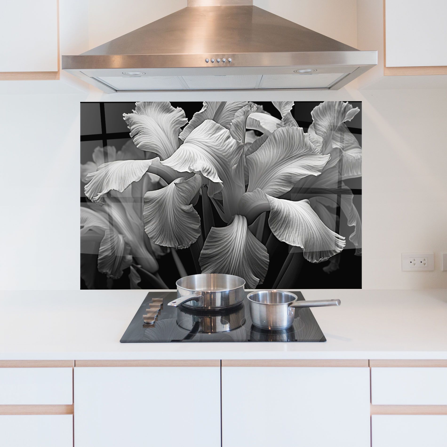 Grey On Black Iris mockup 5