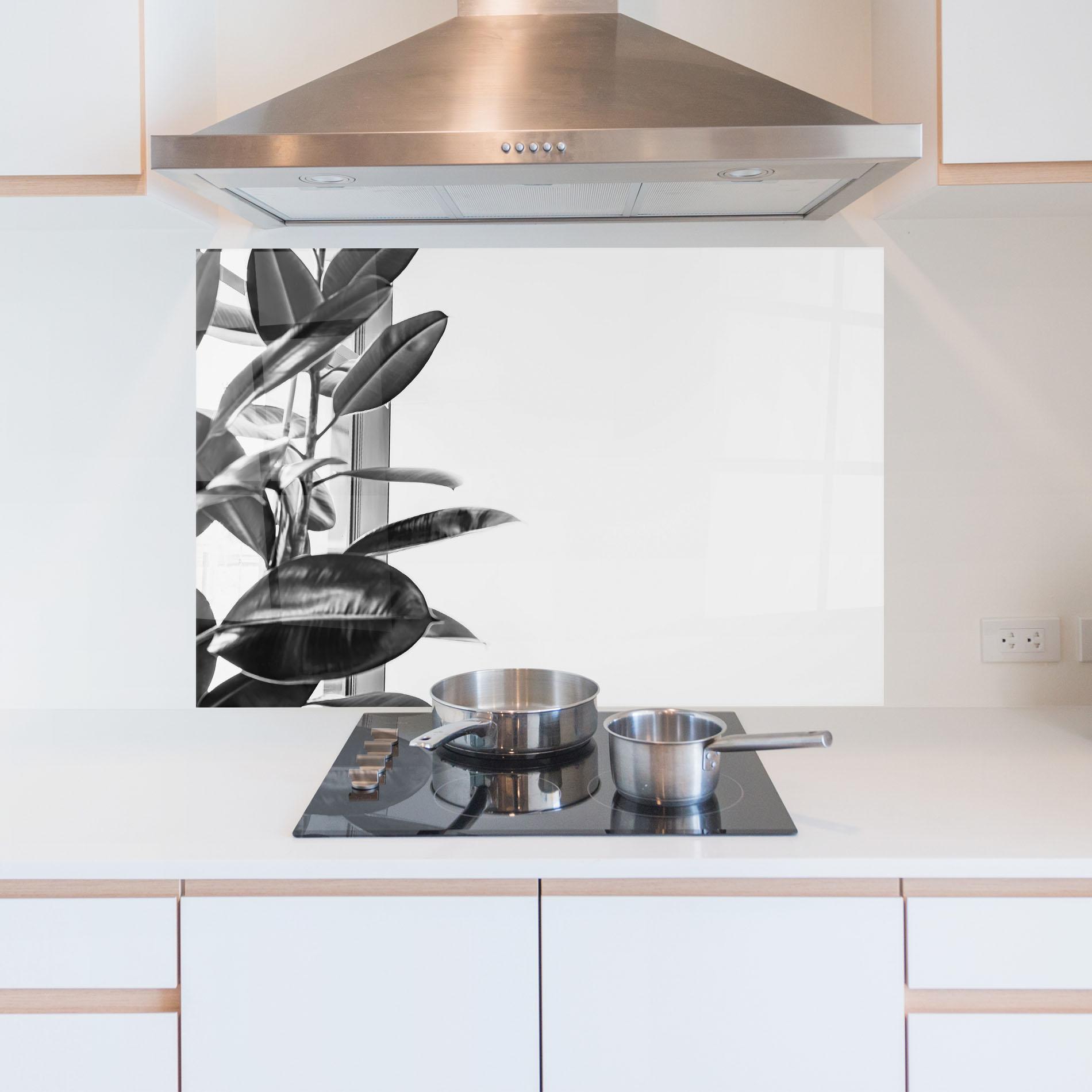 Konyhai üveg hátfal Grey Plant mockup 5