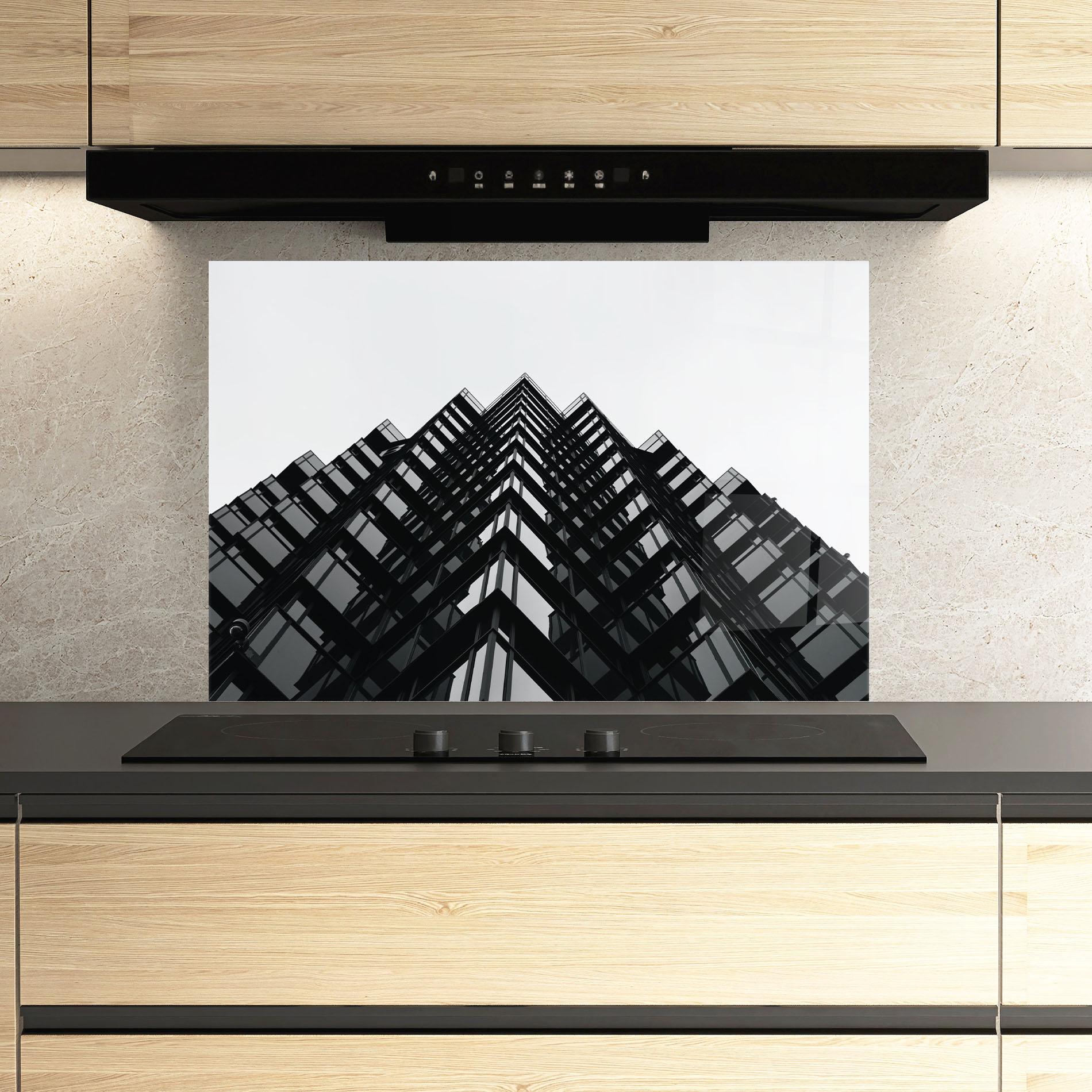 Konyhai üveg hátfal Black Building mockup 3