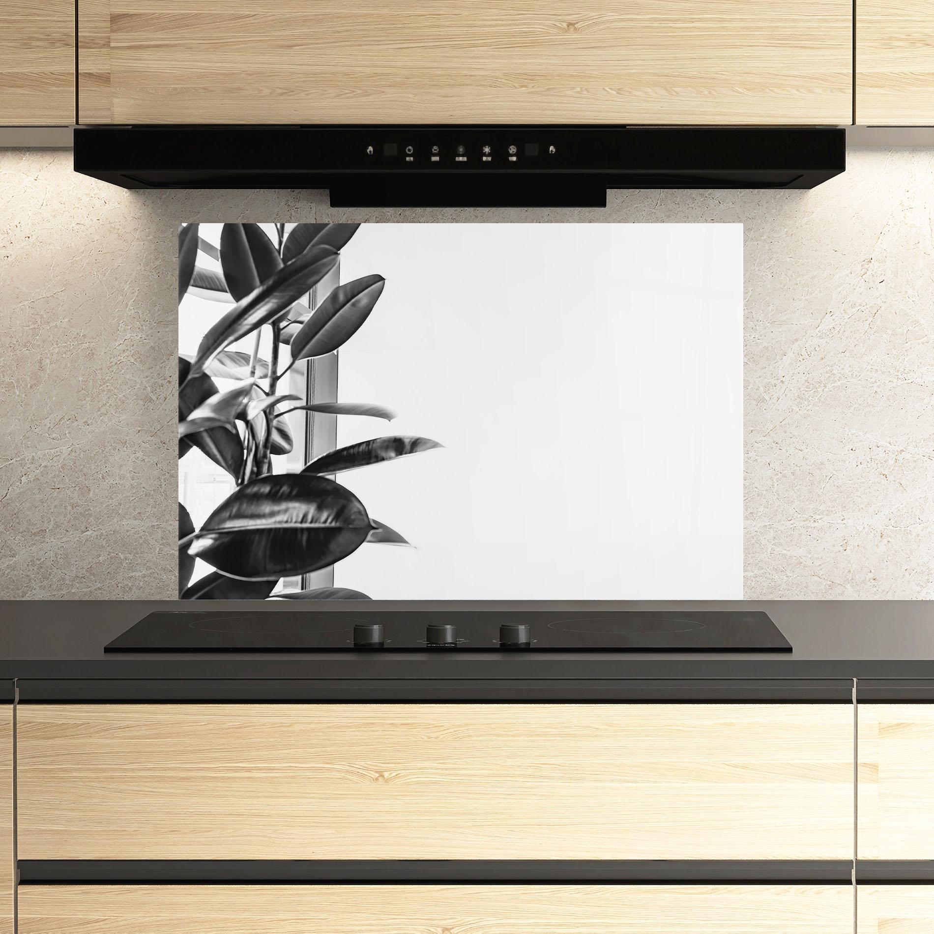 Konyhai üveg hátfal Grey Plant mockup 3