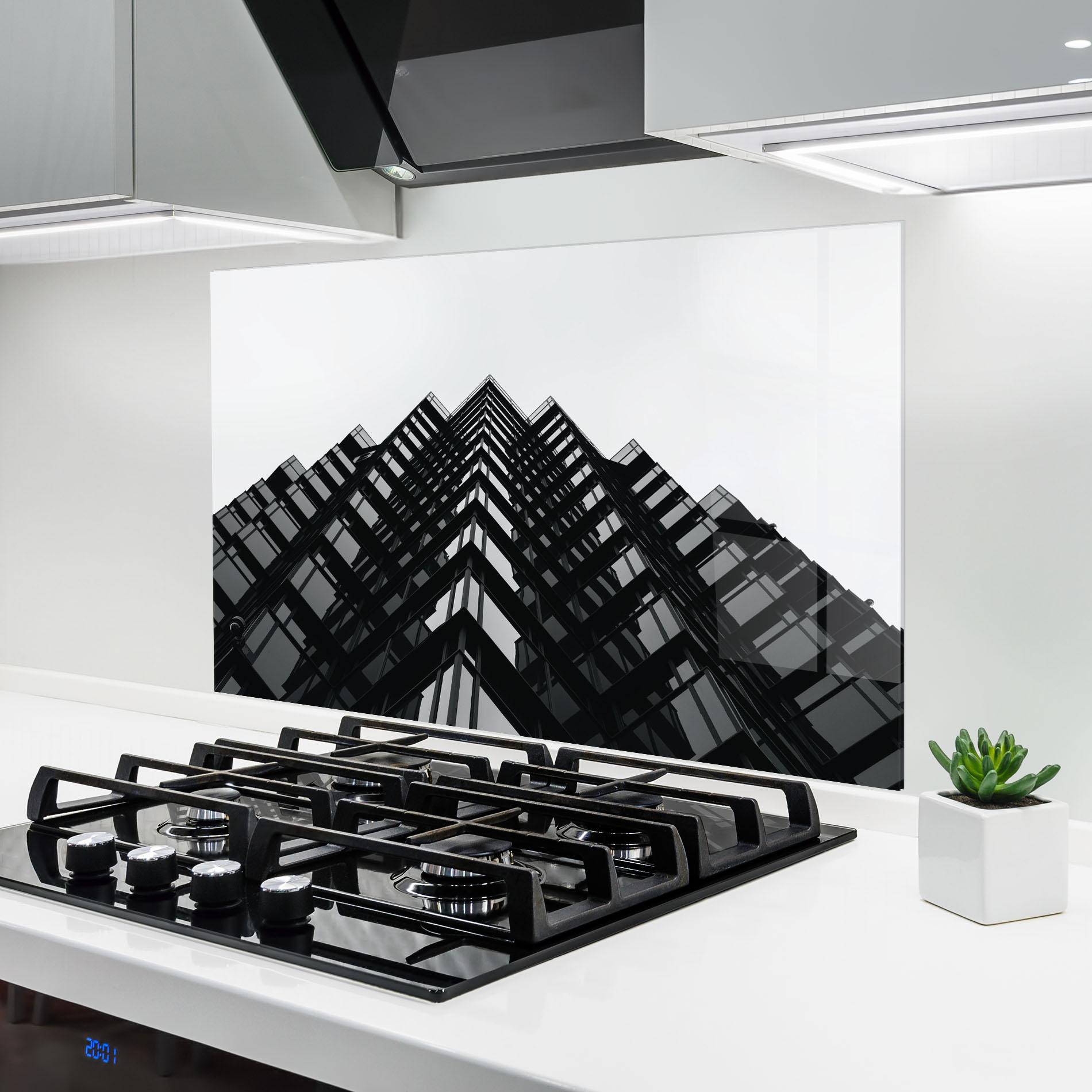 Konyhai üveg hátfal Black Building mockup 6