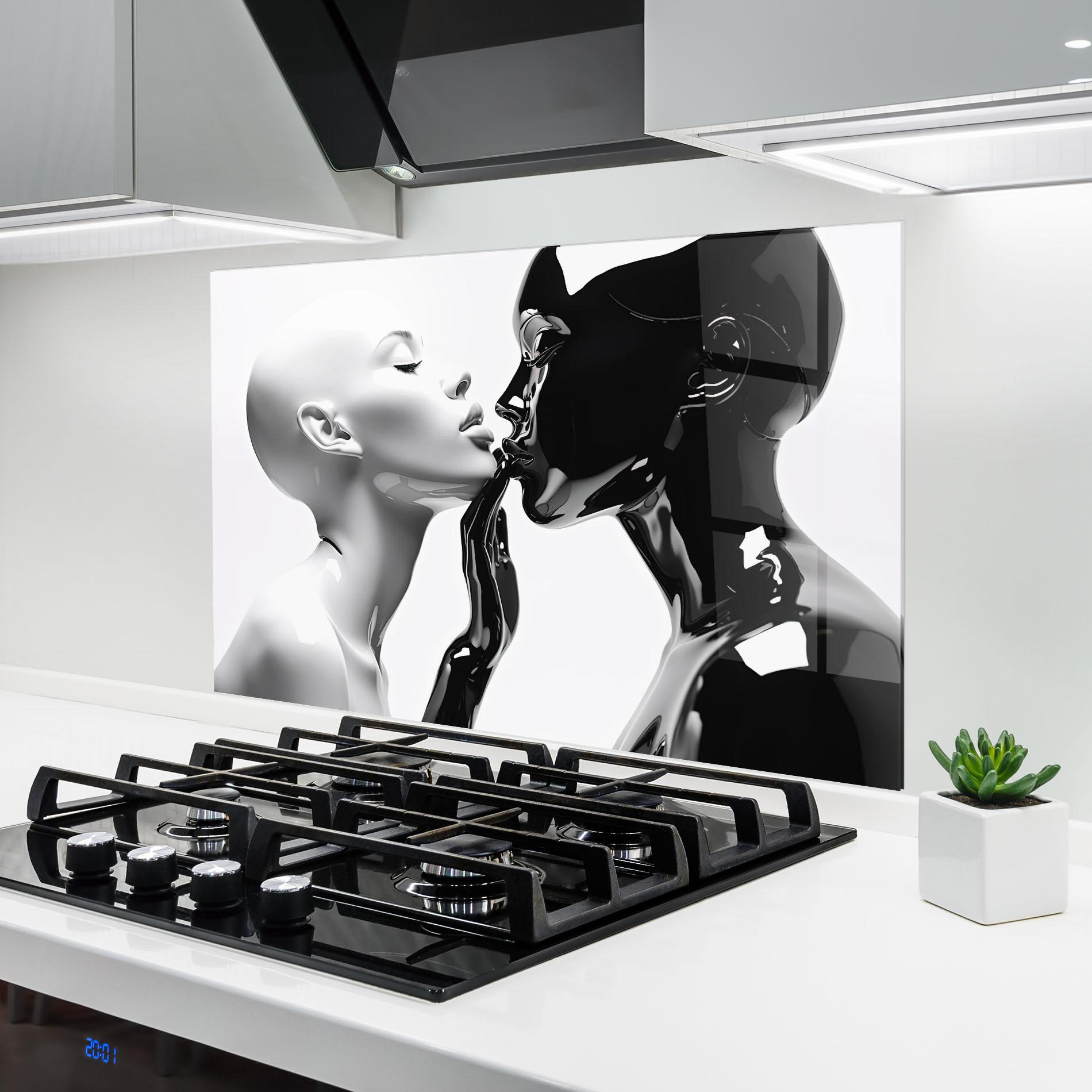 Konyhai üveg hátfal Feminine Sculpture mockup 6