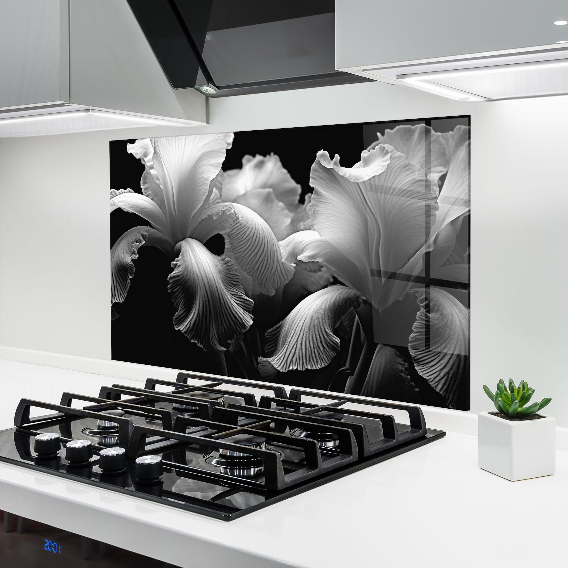 Konyhai üveg hátfal Grey Iris Mix mockup 6