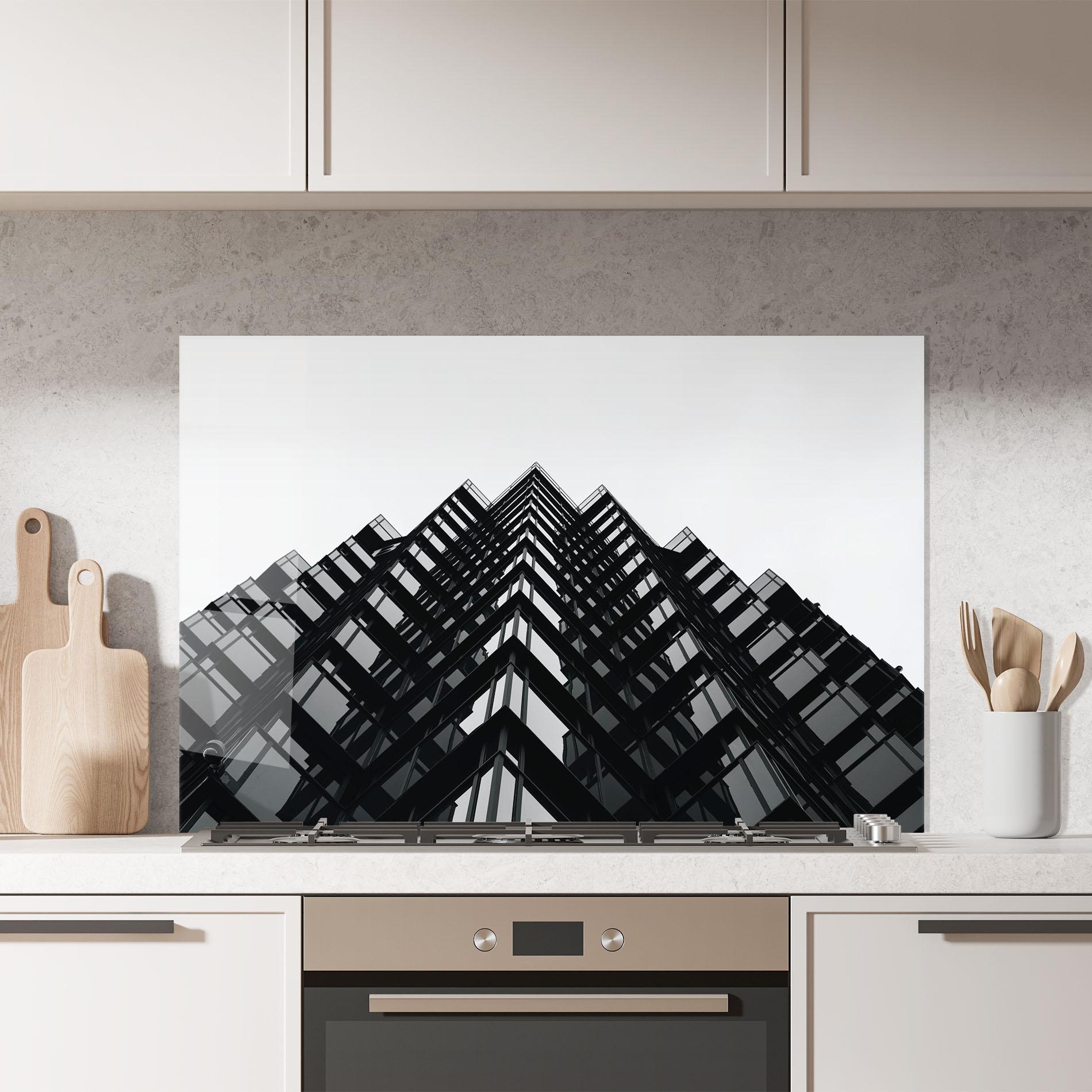 Konyhai üveg hátfal Black Building mockup 7
