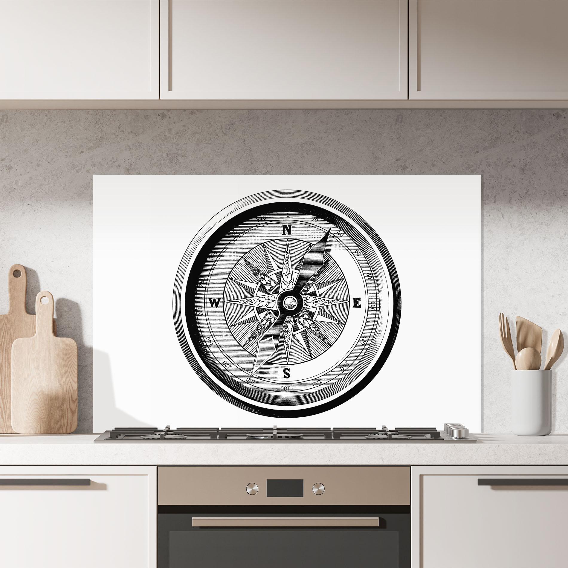 Konyhai üveg hátfal Black Compass mockup 7