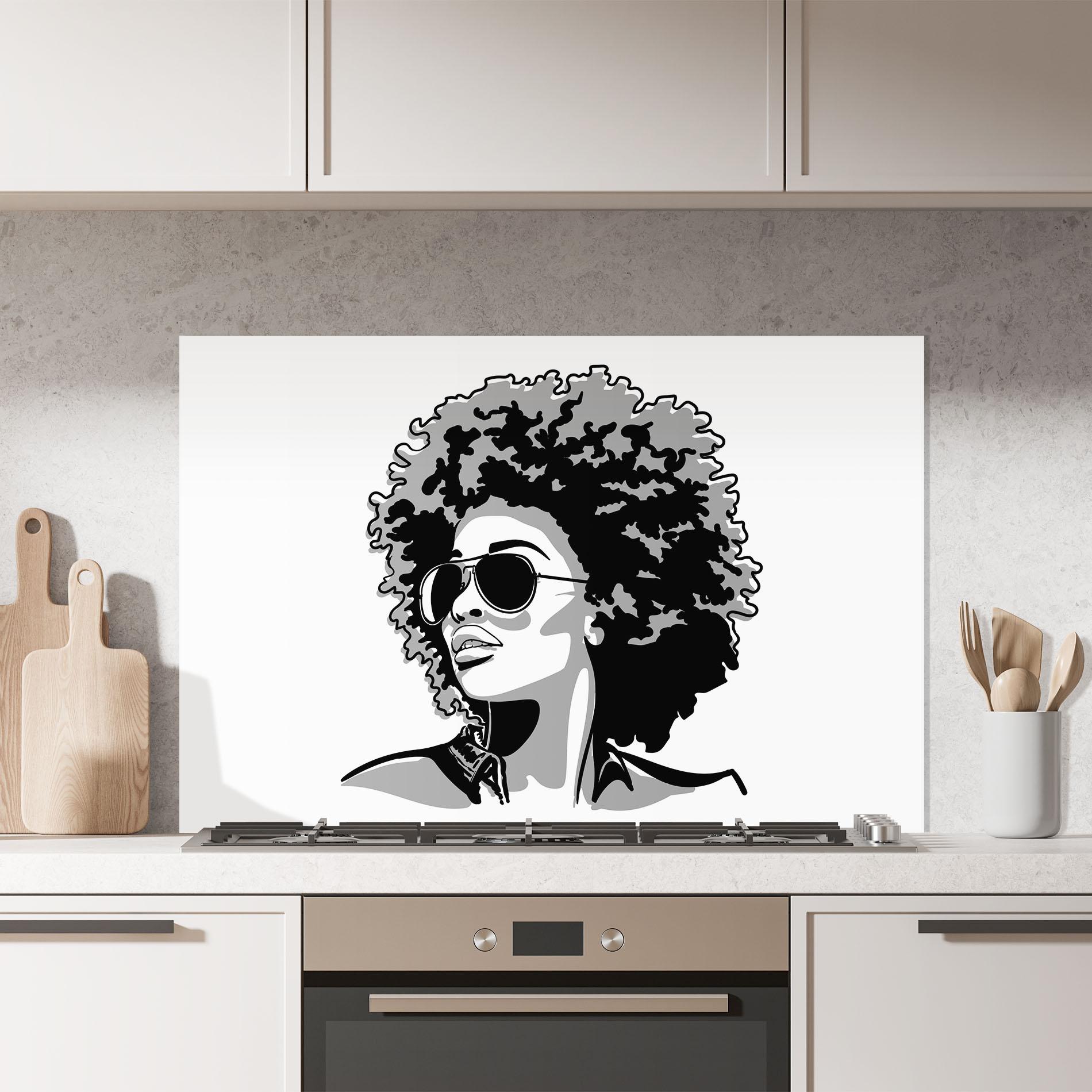 Konyhai üveg hátfal Black Grasses mockup 7