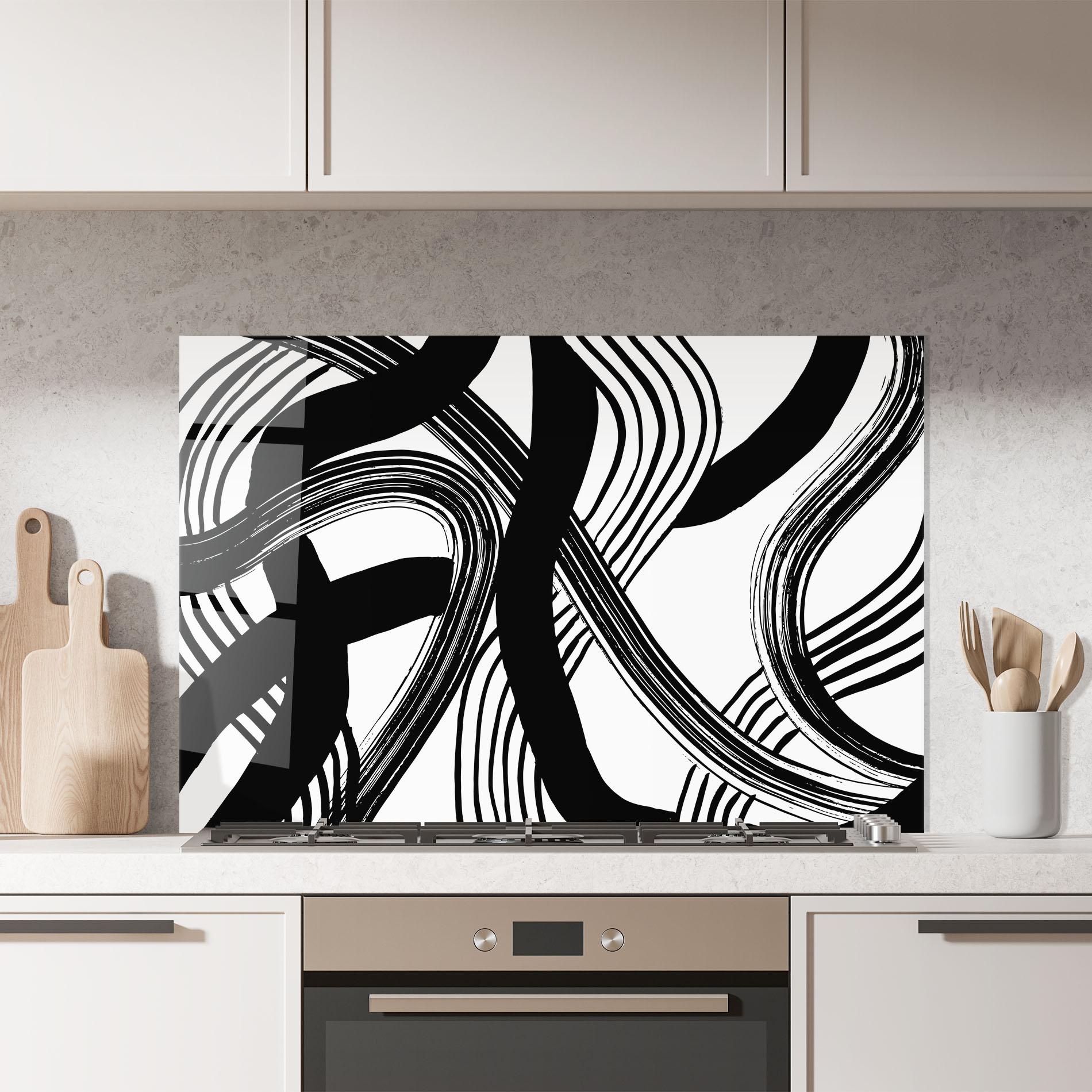 Konyhai üveg hátfal Connected Lines Art mockup 7