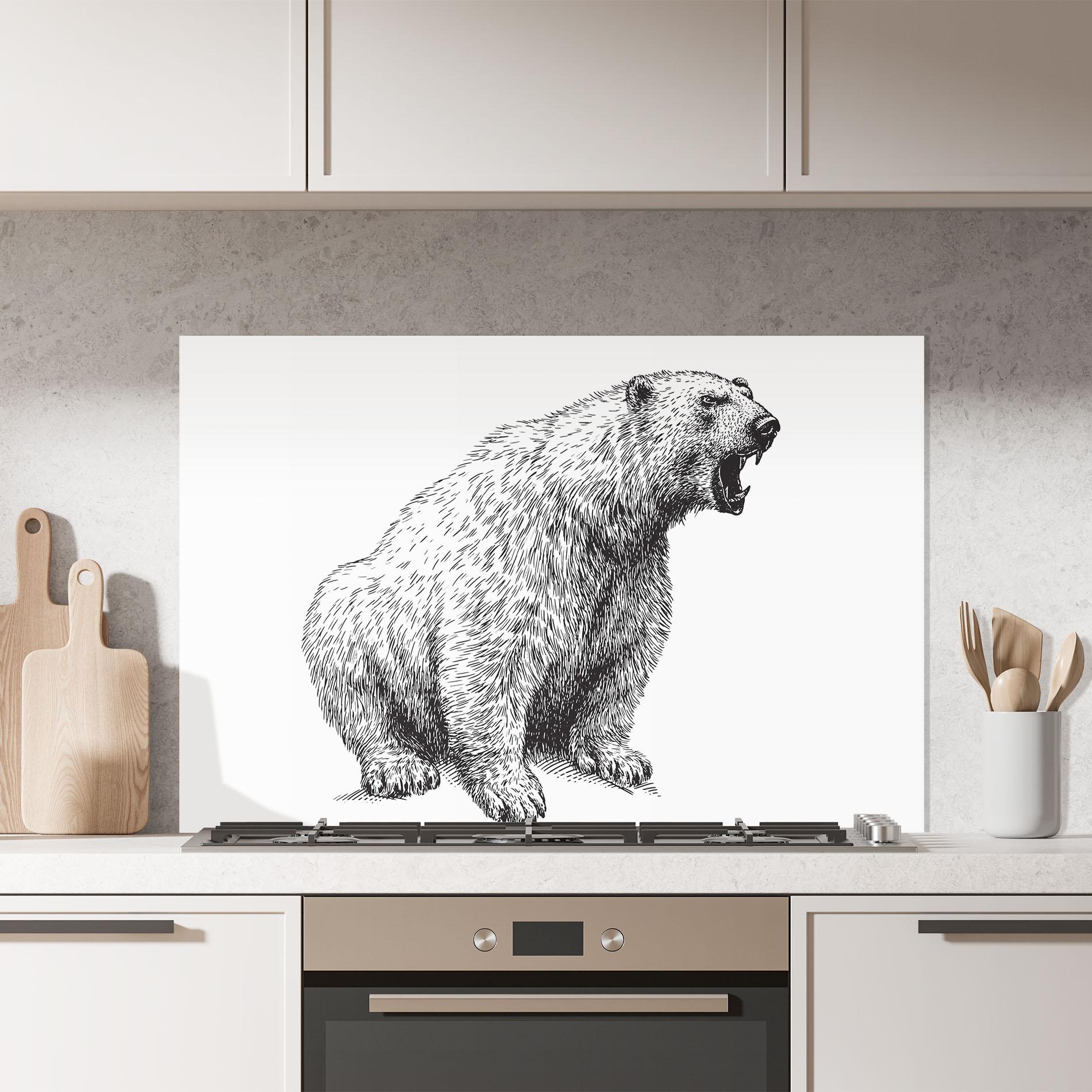Konyhai üveg hátfal Draw Icebear mockup 7