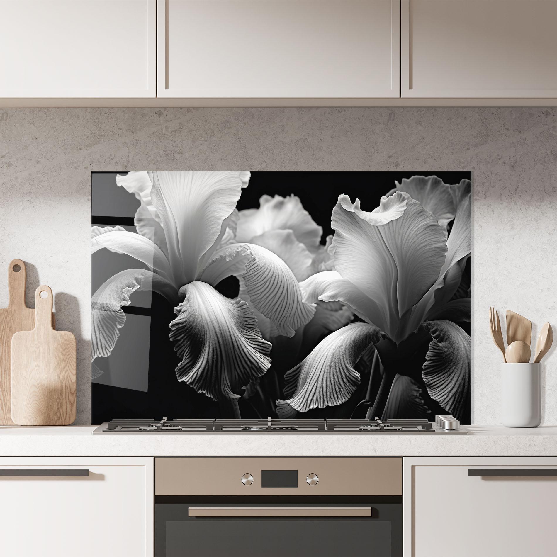 Konyhai üveg hátfal Grey Iris Mix mockup 7