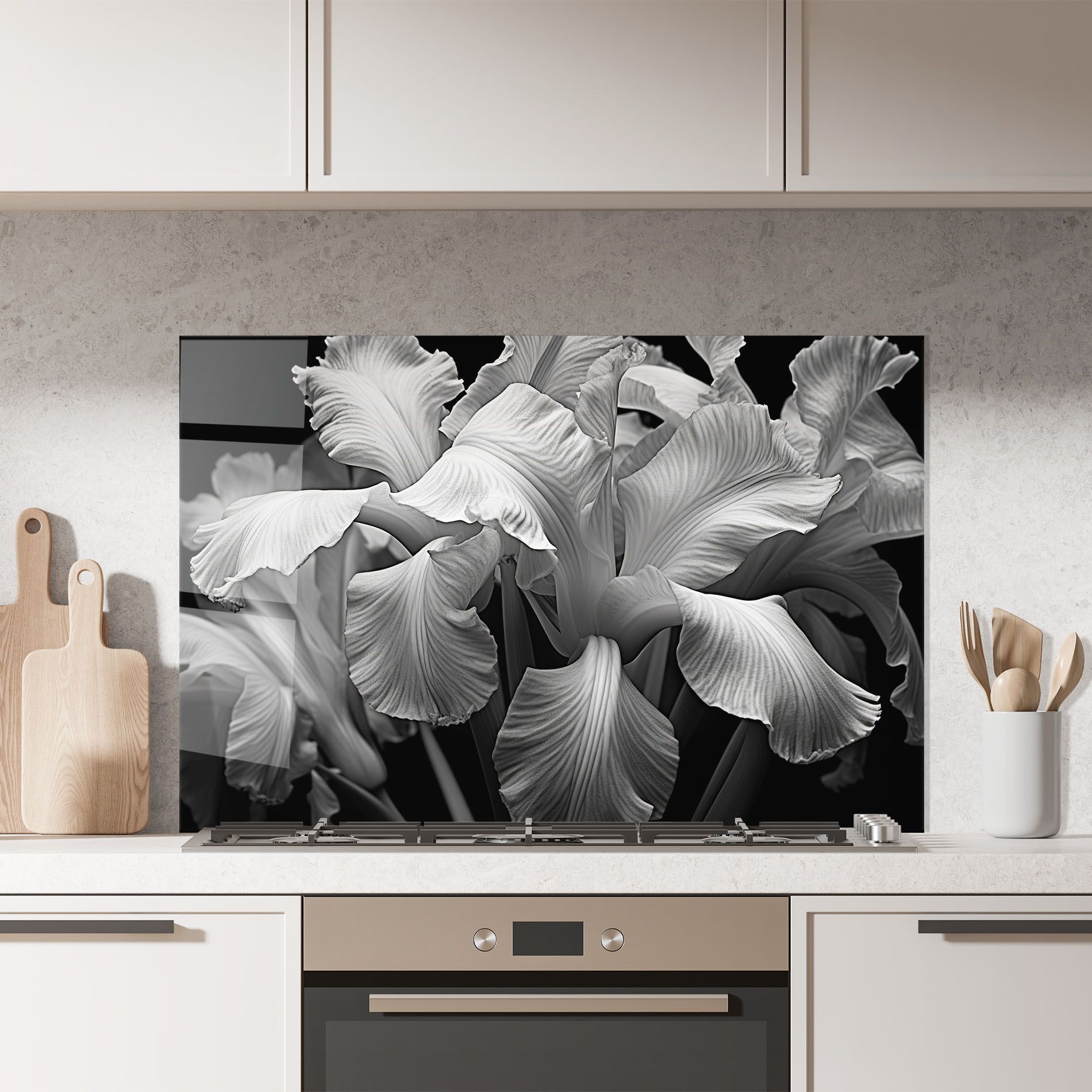 Grey On Black Iris mockup 7