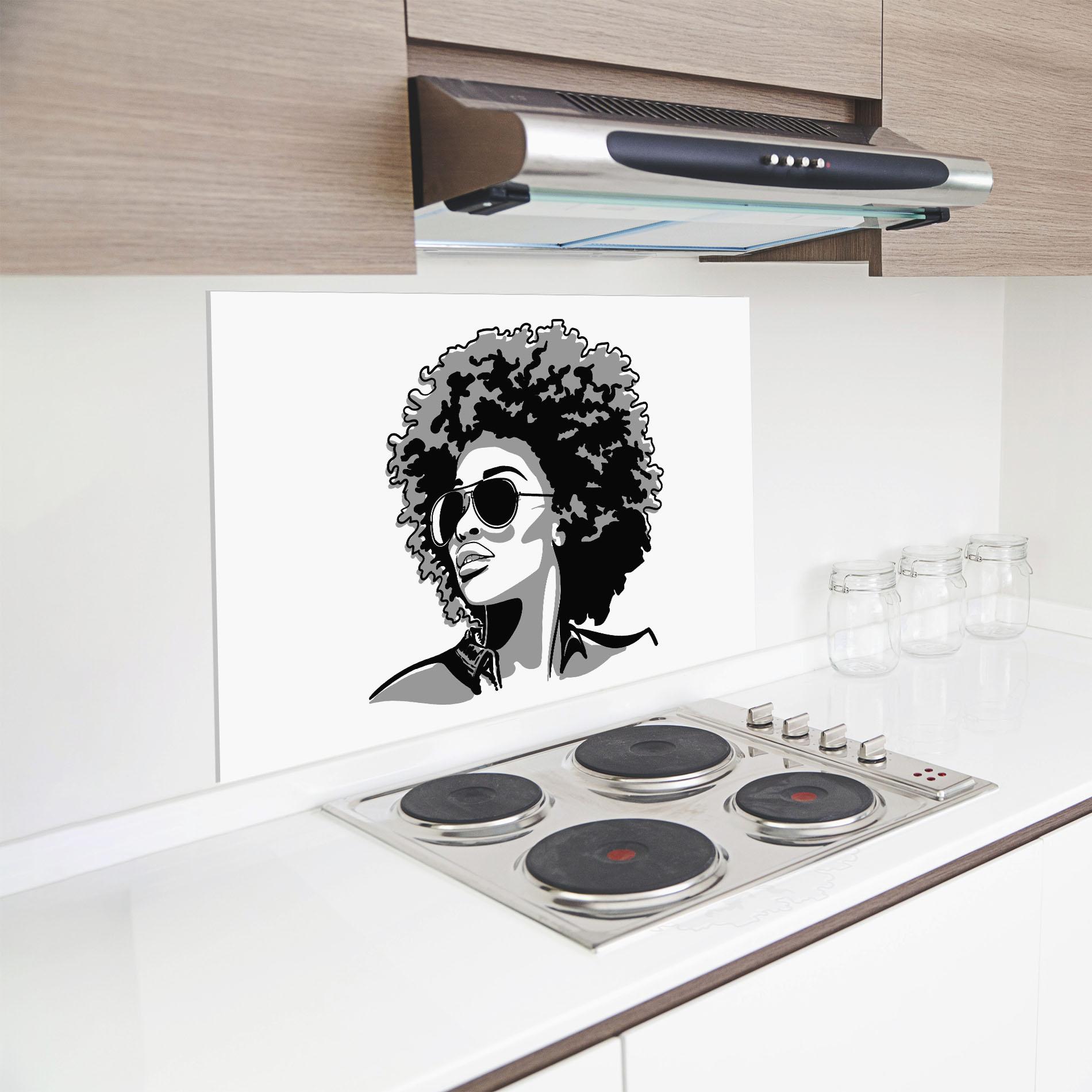 Konyhai üveg hátfal Black Grasses mockup 8