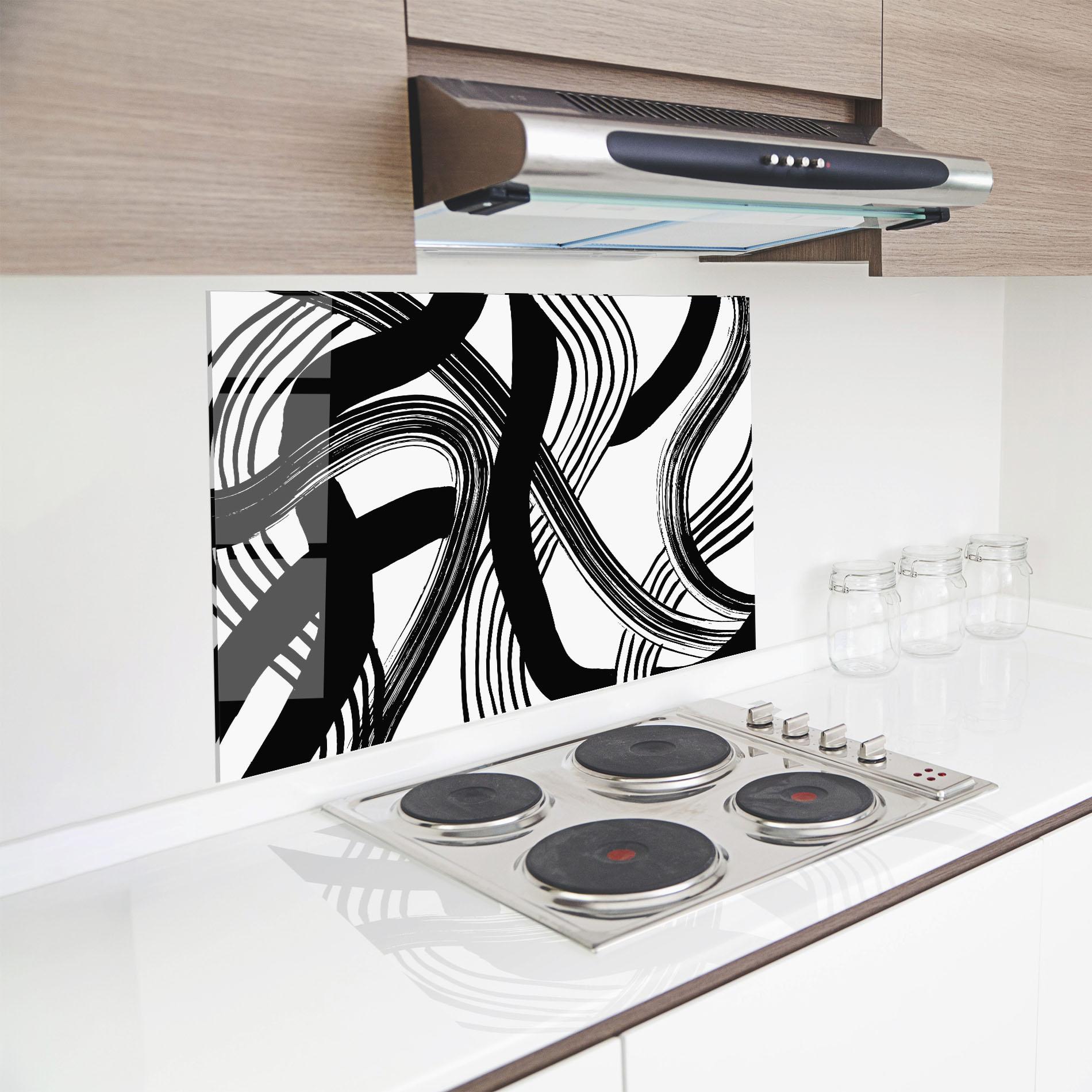 Konyhai üveg hátfal Connected Lines Art mockup 8