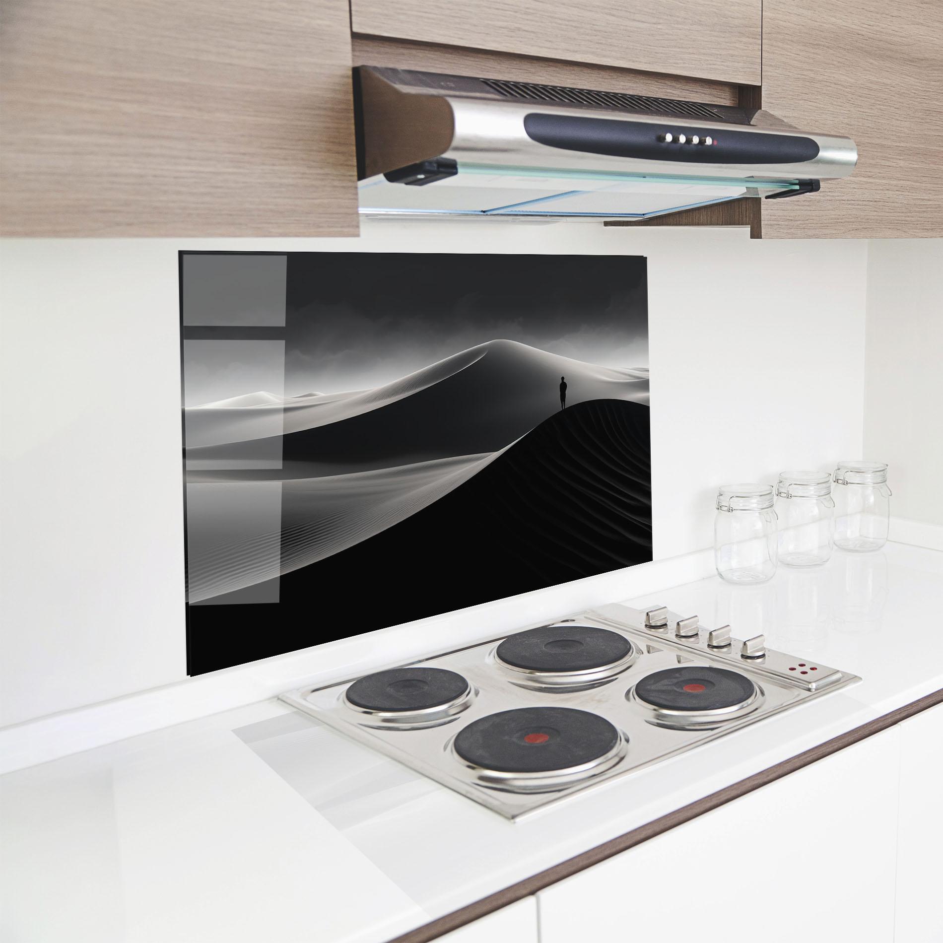 Konyhai üveg hátfal Grey Dune mockup 8